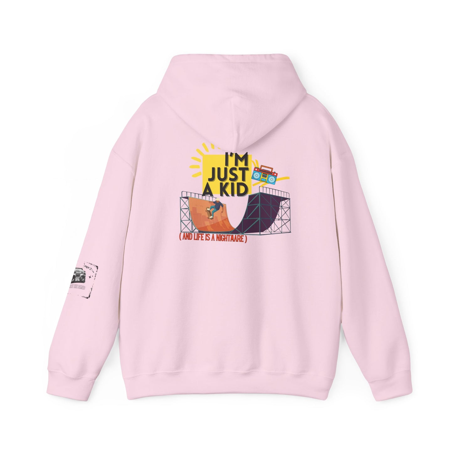 "I’m Just a Kid" Oversized Pop Punk Hoodie - Unisex Heavy Blend™ | Fun Graphic Sweatshirt, Youth Streetwear, Gifts for Boys & Girls, Birthday, Everyday Wear - Mixtape Hearts