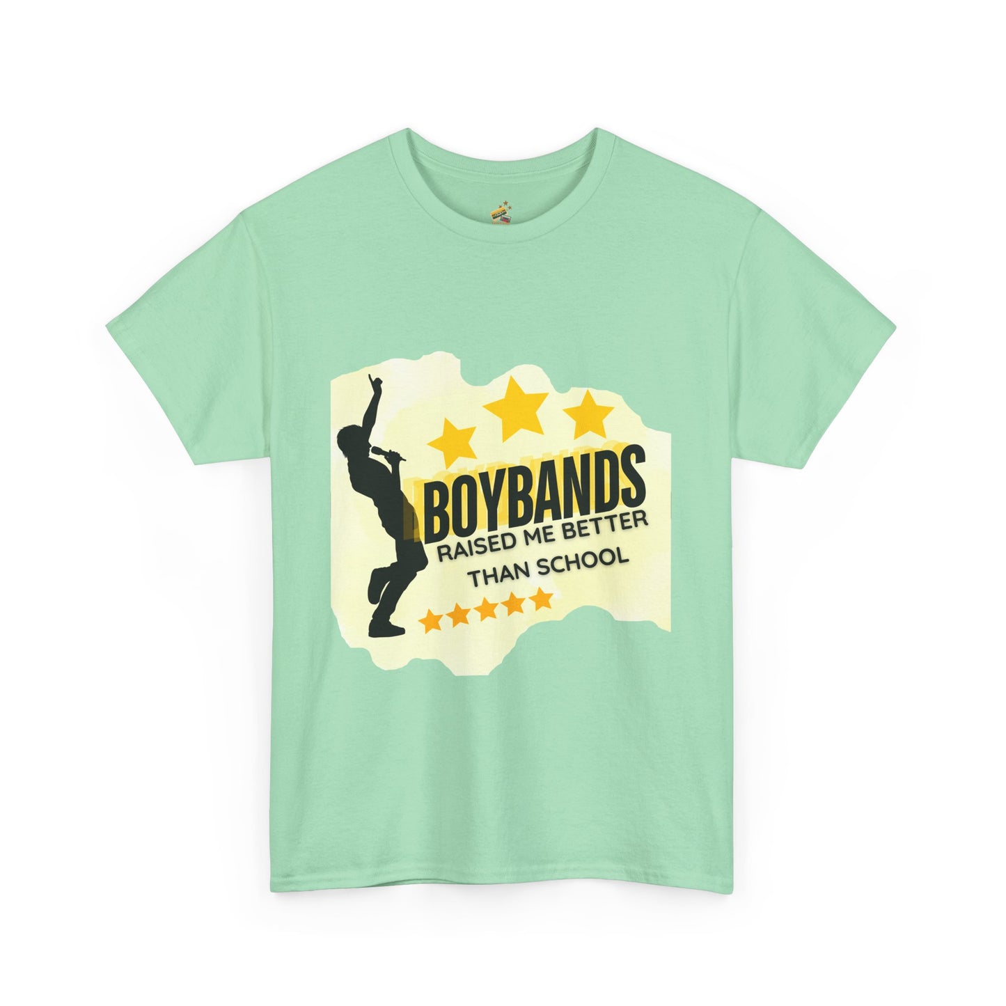 Boybands Raised Me Better Than School – Retro Fan Tee – Retro Pop Music Tee, Casual Tee, Graphic T-Shirt, Gift for Fans, Summer Wear, Everyday Comfort - Mixtape Hearts