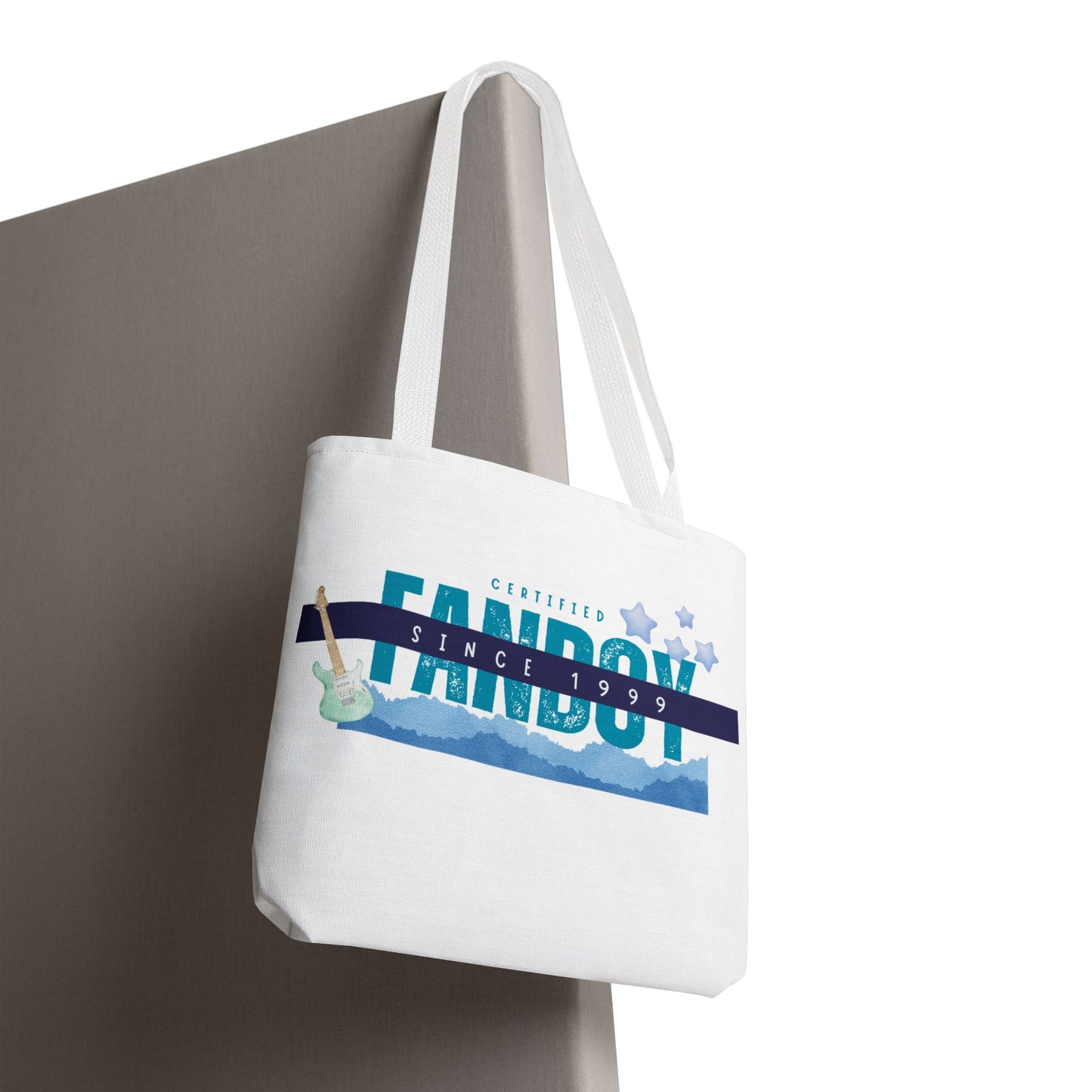 Certified Fanboy Since 1999 – Pop Music Tote Bag– Nostalgic Music Tote, Cute Tote, Gift for Fangirls, Fan Merchandise, Artsy Bag, AOP Design - Mixtape Hearts
