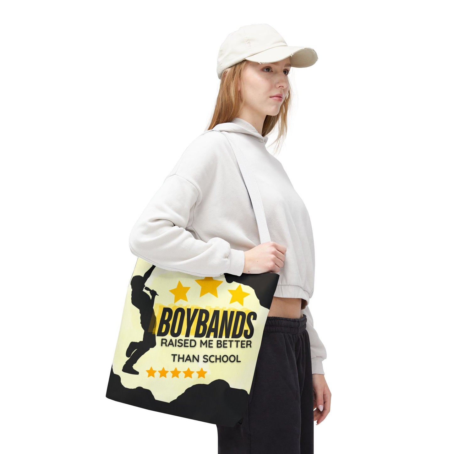 Boybands Raised Me Better Than School – Retro Music Tote – Pop Music Tote Bag – Nostalgic Music Tote - Mixtape Hearts