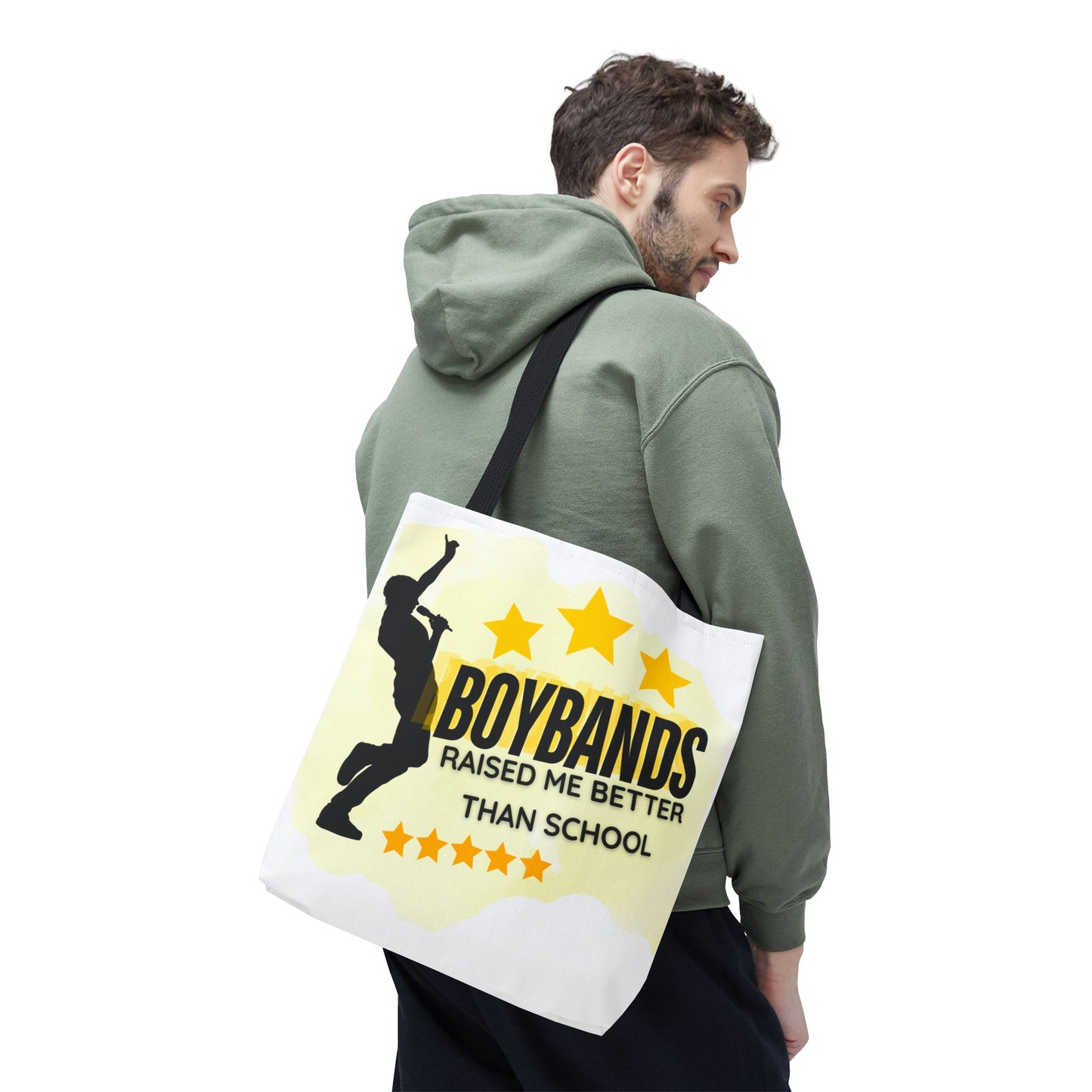 Boybands Raised Me Better Than School – Retro Music Tote, Nostalgic Music Tote, Cute Tote, Gift for Fangirls, Fan Merchandise, Artsy Bag, AOP Design - Mixtape Hearts