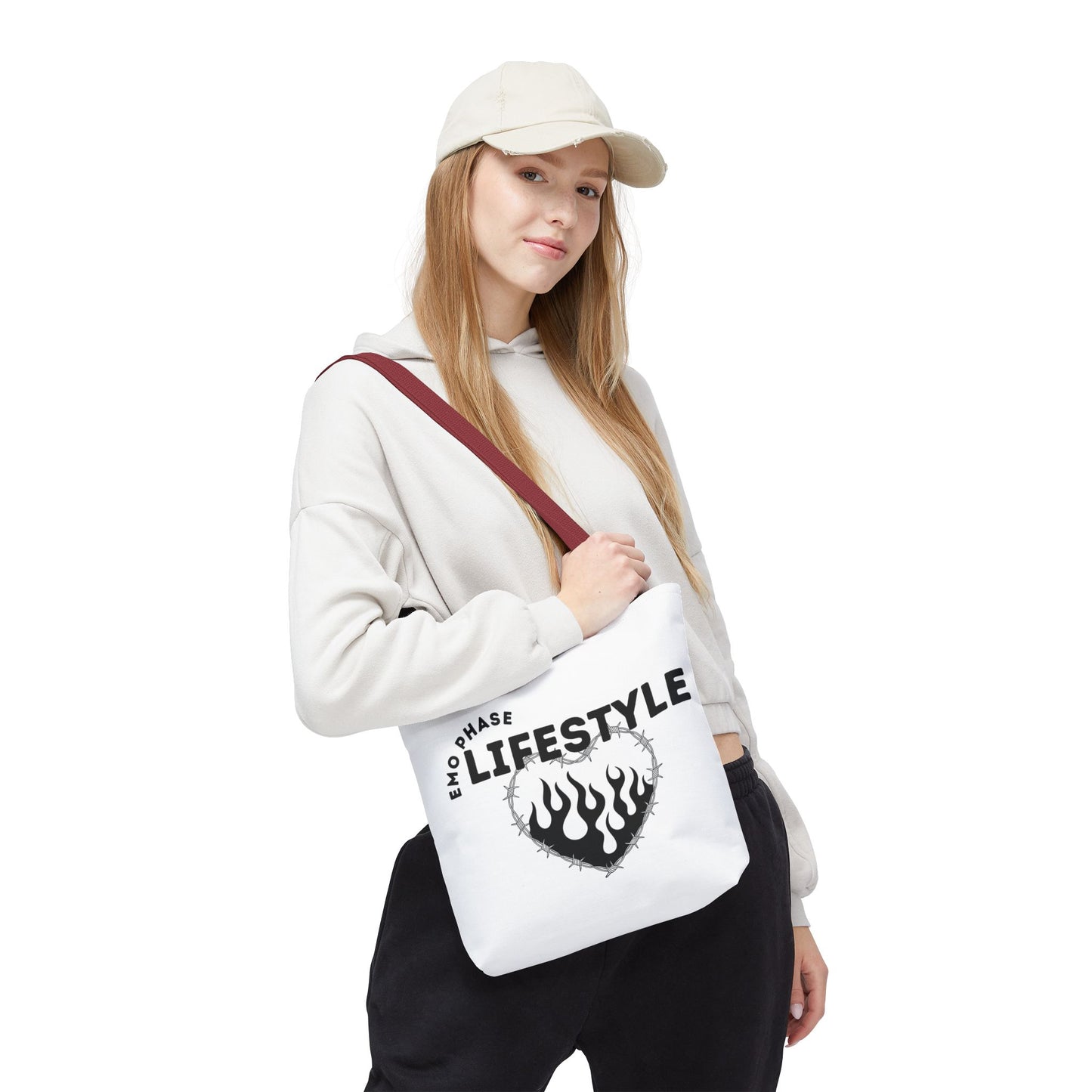 Emo Phase Lifestyle – Emotional Era Tote Bag - AOP, Fun and Stylish, Perfect for Music Lovers, Gift for Friends, Everyday Use, Beach Bag, Eco-Friendly - Mixtape Hearts