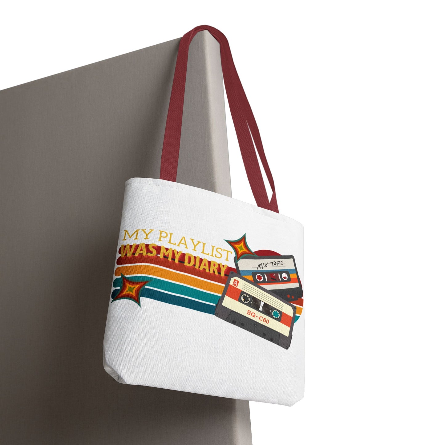 My Playlist Was My Diary – Emotional Era Tote Bag - AOP, Fun and Stylish, Perfect for Music Lovers, Gift for Friends, Everyday Use, Beach Bag, Eco-Friendly - Mixtape Hearts