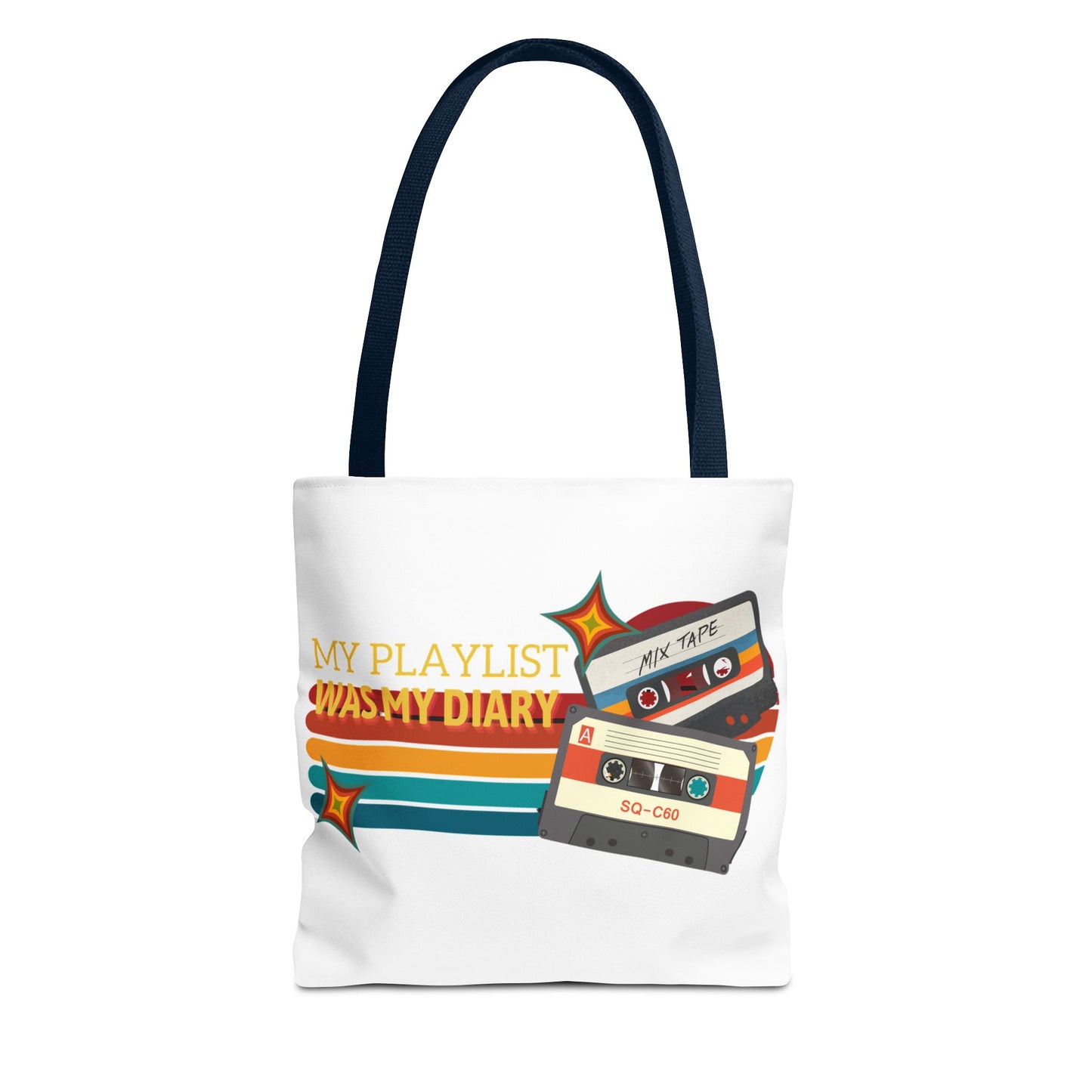 My Playlist Was My Diary – Emotional Era Tote Bag - AOP, Fun and Stylish, Perfect for Music Lovers, Gift for Friends, Everyday Use, Beach Bag, Eco-Friendly - Mixtape Hearts