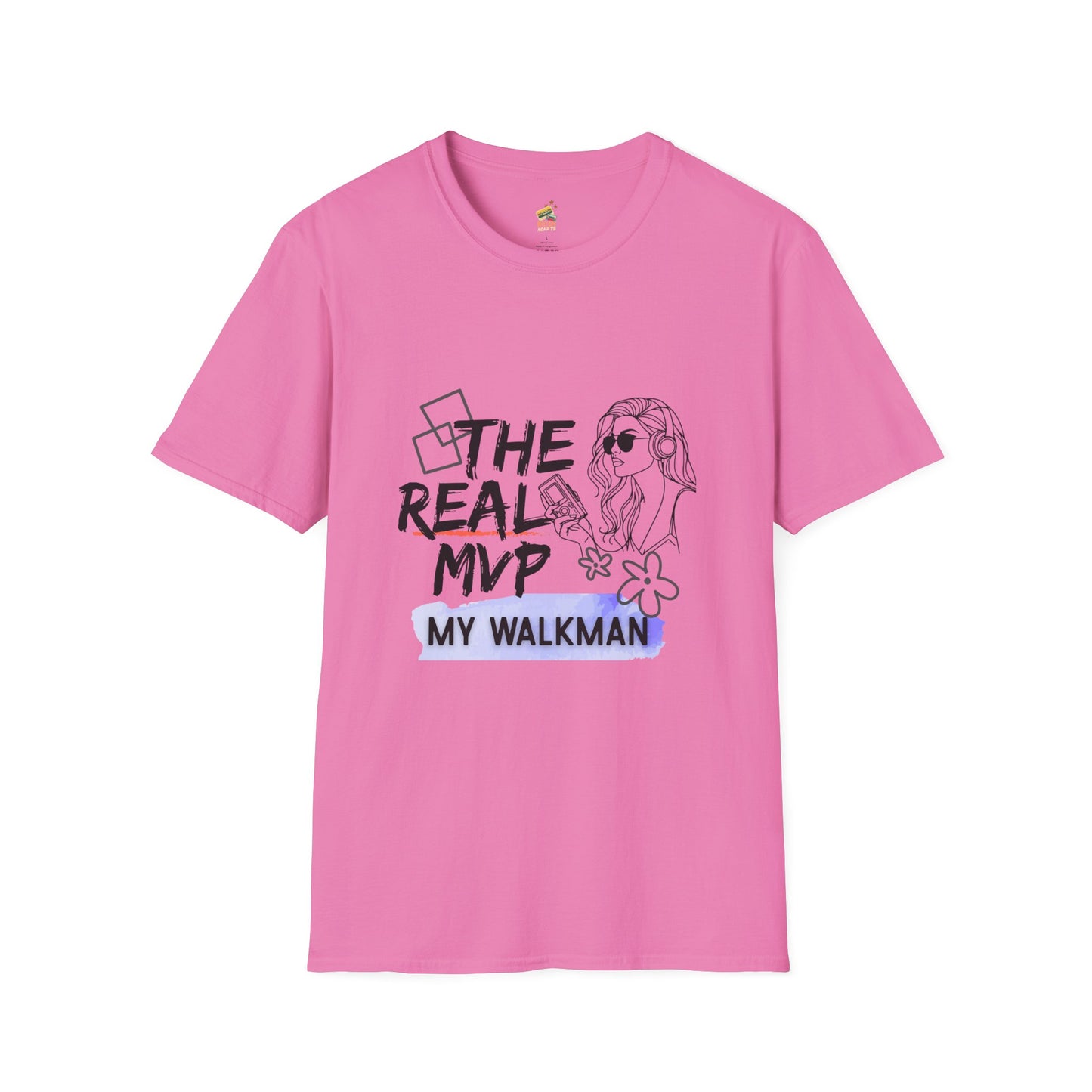 The Real MVP: My Walkman – 90s Nostalgia Unisex Tee| Gift for Walkman Fans, Vintage Style Tee, Casual Wear, Concert Outfit, Unisex Apparel - Mixtape Hearts