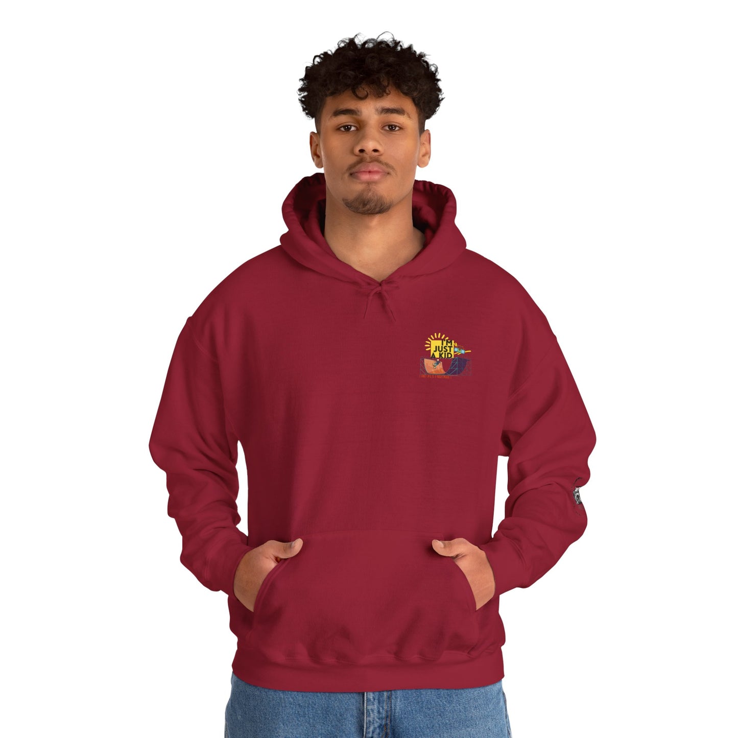 "I’m Just a Kid" Oversized Pop Punk Hoodie - Unisex Heavy Blend™ | Fun Graphic Sweatshirt, Youth Streetwear, Gifts for Boys & Girls, Birthday, Everyday Wear - Mixtape Hearts