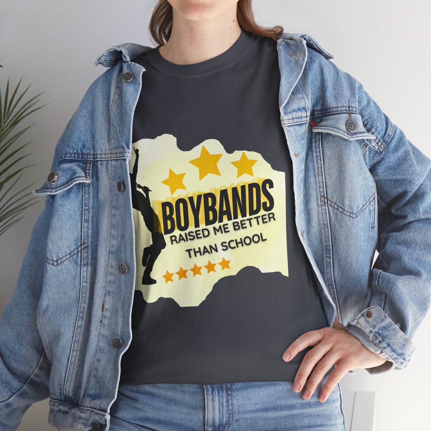Boybands Raised Me Better Than School – Retro Fan Tee – Retro Pop Music Tee, Casual Tee, Graphic T-Shirt, Gift for Fans, Summer Wear, Everyday Comfort - Mixtape Hearts