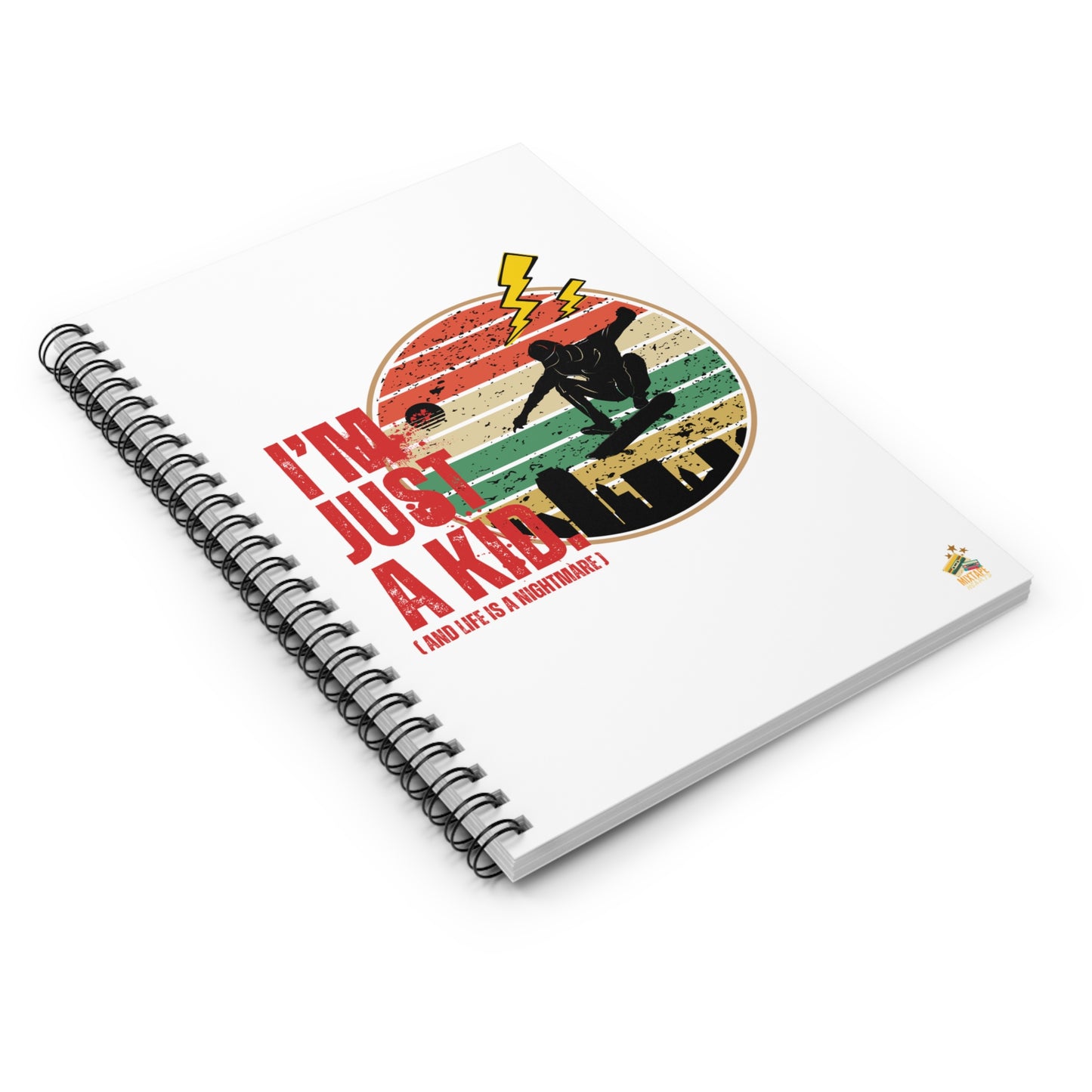 “I’m Just a Kid” and This Is My Spiral of Thoughts - Fun Writing Journal, Sketchbook for Teens, Gift for Kids, School, Back to School, Birthday - Mixtape Hearts