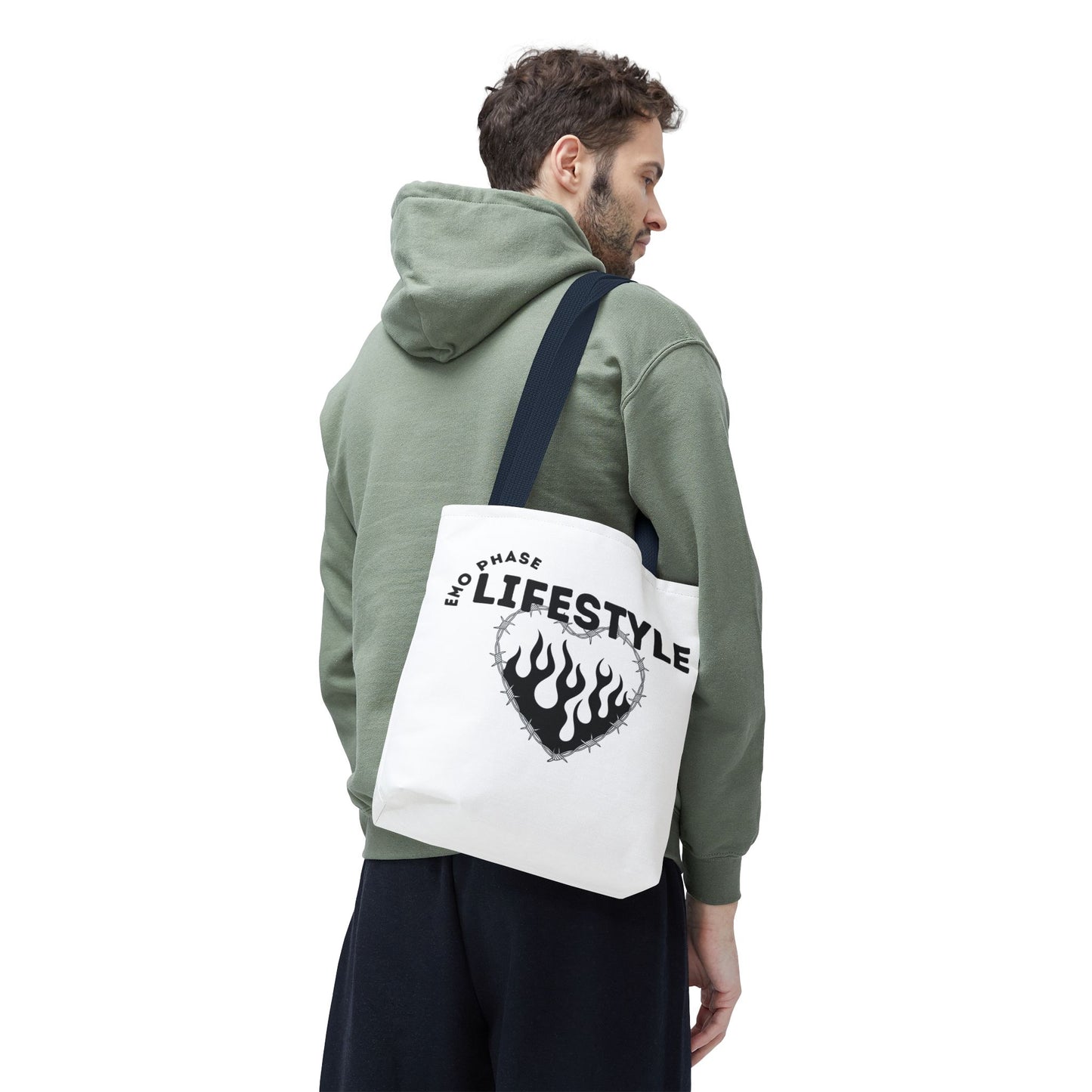 Emo Phase Lifestyle – Emotional Era Tote Bag - AOP, Fun and Stylish, Perfect for Music Lovers, Gift for Friends, Everyday Use, Beach Bag, Eco-Friendly - Mixtape Hearts