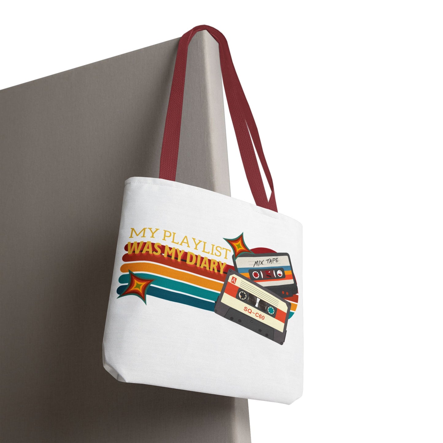 My Playlist Was My Diary – Emotional Era Tote Bag - AOP, Fun and Stylish, Perfect for Music Lovers, Gift for Friends, Everyday Use, Beach Bag, Eco-Friendly - Mixtape Hearts