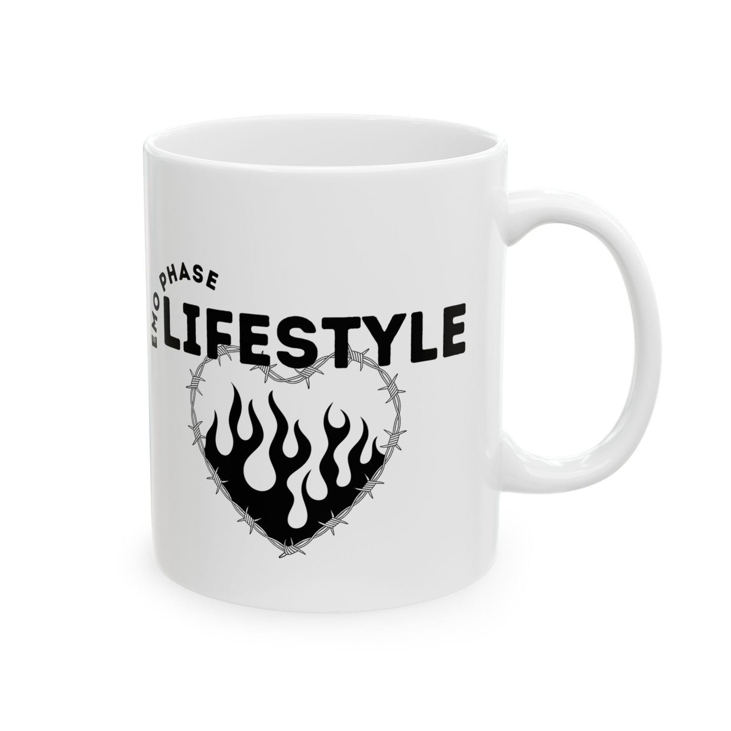 Emo Phase Lifestyle – Ceramic Mug – Nostalgic Boyband Mug – Nostalgic Boyband Mug - Unique Gift for Music Lovers, Coffee Cup, Tea Mug, Personalized Gift, Musician's Essential - Mixtape Hearts