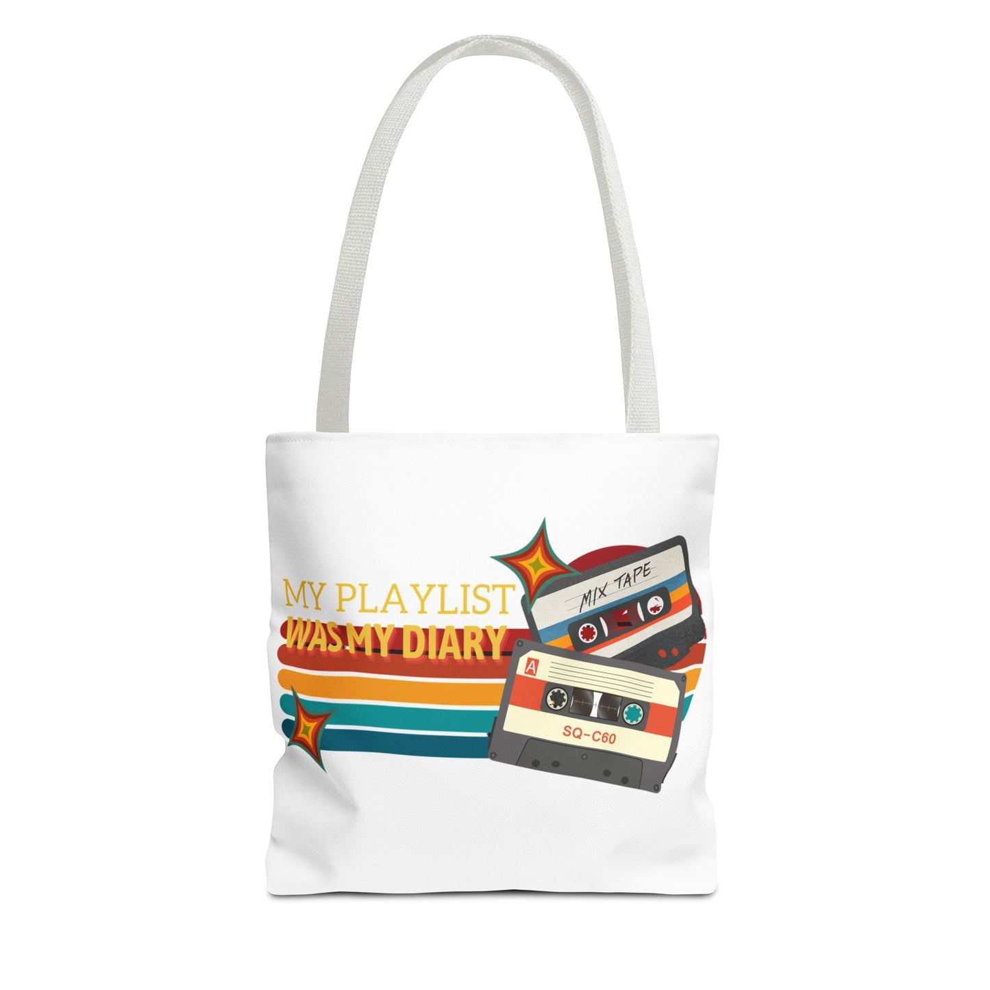 My Playlist Was My Diary – Emotional Era Tote Bag - AOP, Fun and Stylish, Perfect for Music Lovers, Gift for Friends, Everyday Use, Beach Bag, Eco-Friendly - Mixtape Hearts