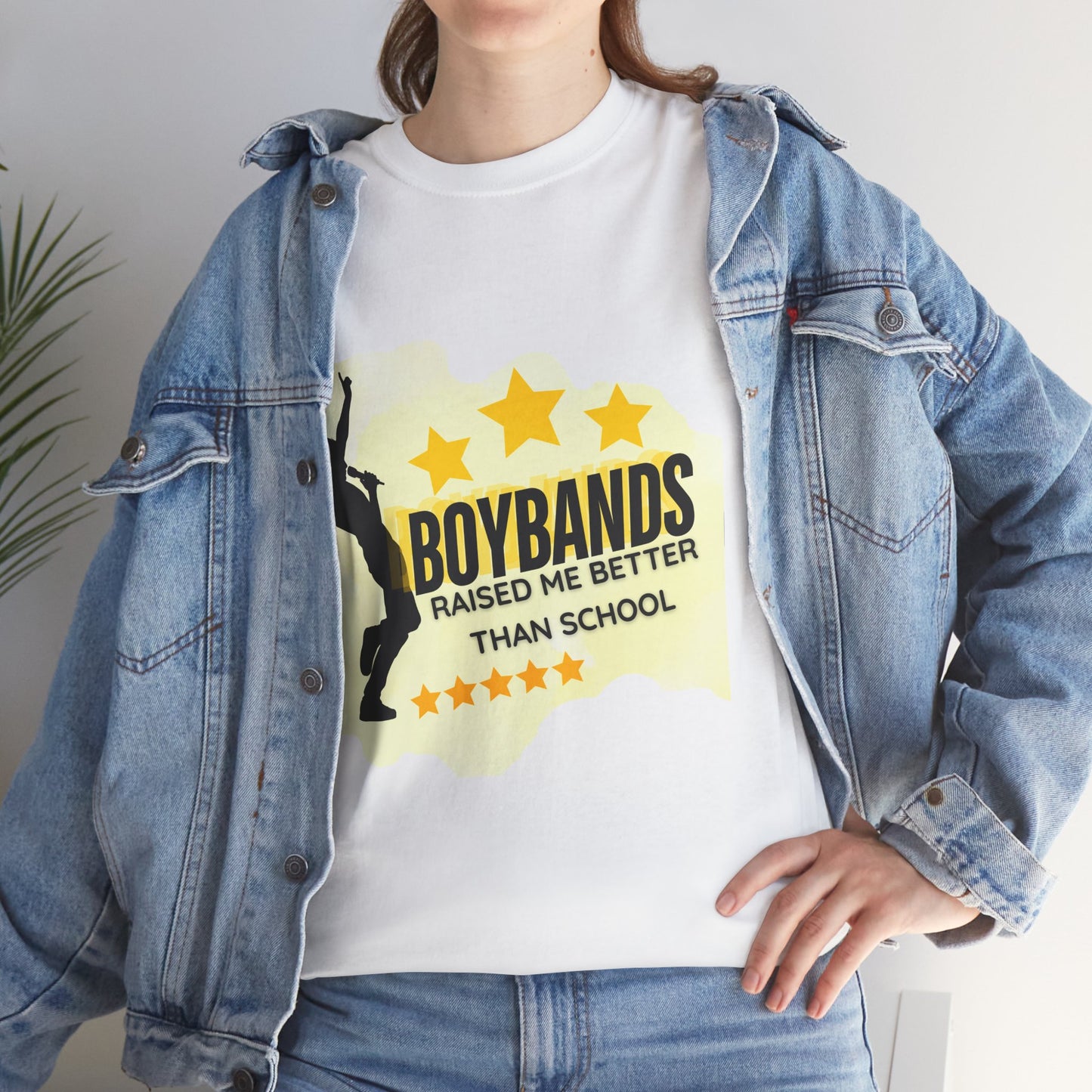 Boybands Raised Me Better Than School – Retro Fan Tee – Retro Pop Music Tee, Casual Tee, Graphic T-Shirt, Gift for Fans, Summer Wear, Everyday Comfort - Mixtape Hearts