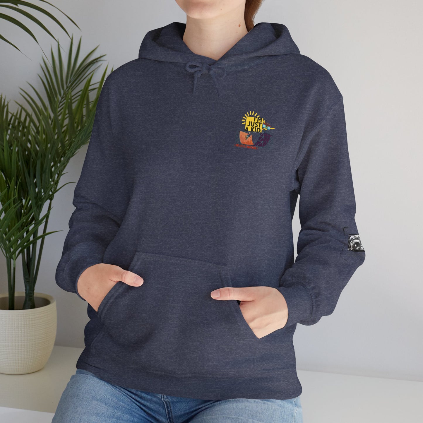 "I’m Just a Kid" Oversized Pop Punk Hoodie - Unisex Heavy Blend™ | Fun Graphic Sweatshirt, Youth Streetwear, Gifts for Boys & Girls, Birthday, Everyday Wear - Mixtape Hearts