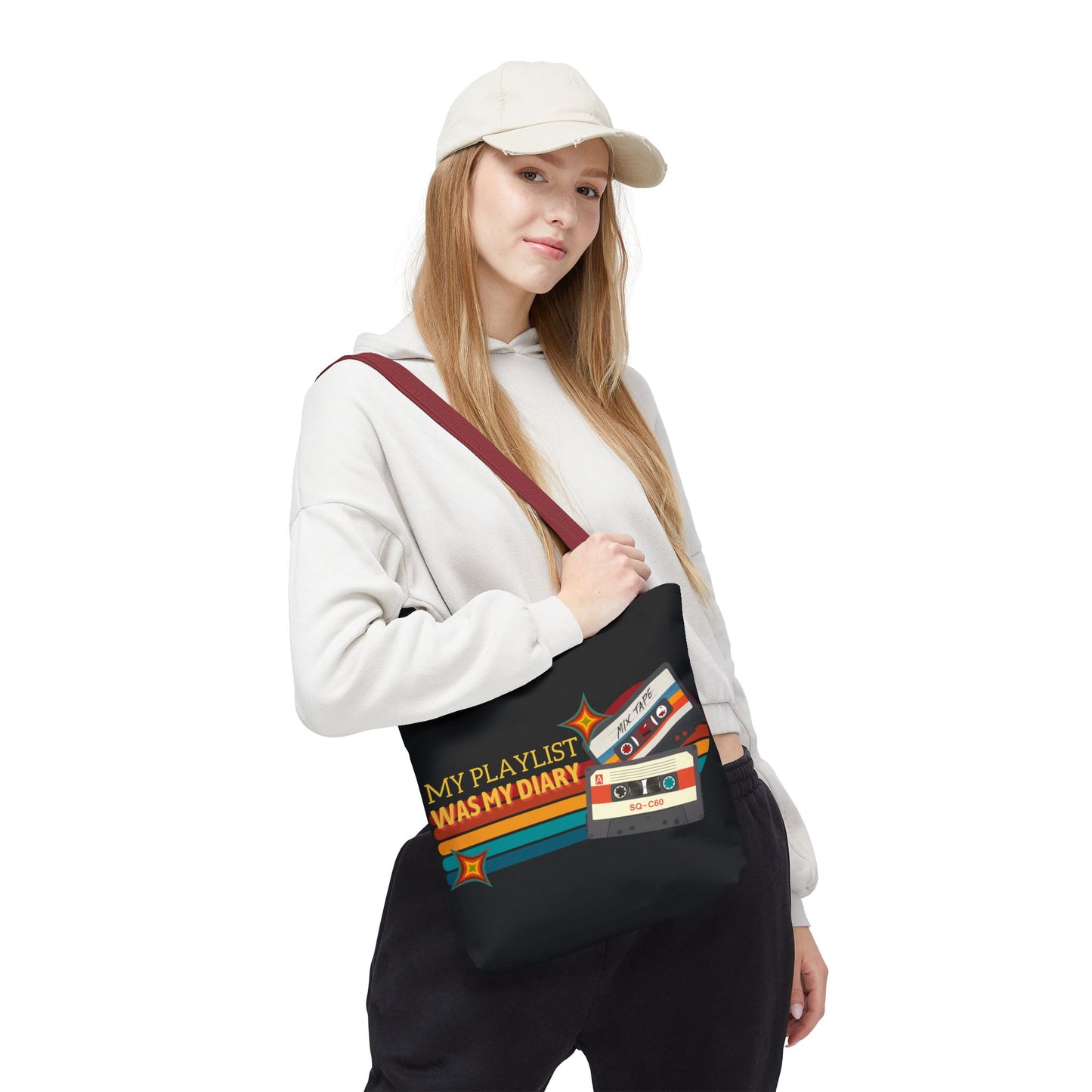 My Playlist Was My Diary – Emotional Era Tote Bag– Retro Music Tote – Pop Music Tote Bag – Nostalgic Music Tote