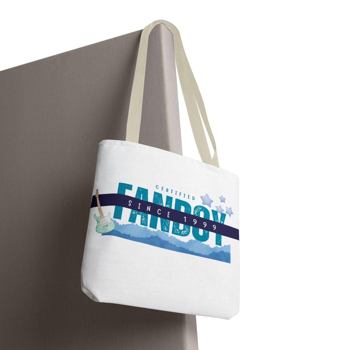 Certified Fanboy Since 1999 – Pop Music Tote Bag– Nostalgic Music Tote, Cute Tote, Gift for Fangirls, Fan Merchandise, Artsy Bag, AOP Design - Mixtape Hearts