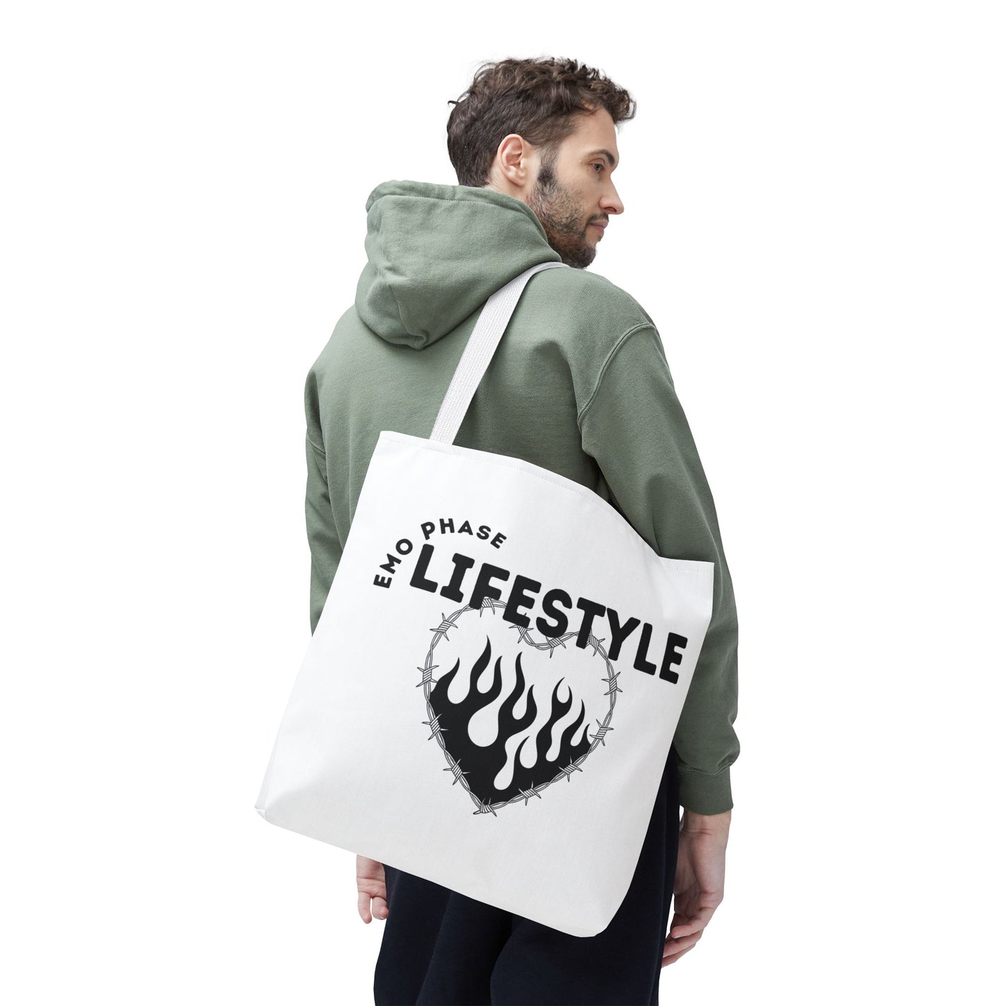 Emo Phase Lifestyle – Emotional Era Tote Bag - AOP, Fun and Stylish, Perfect for Music Lovers, Gift for Friends, Everyday Use, Beach Bag, Eco-Friendly - Mixtape Hearts