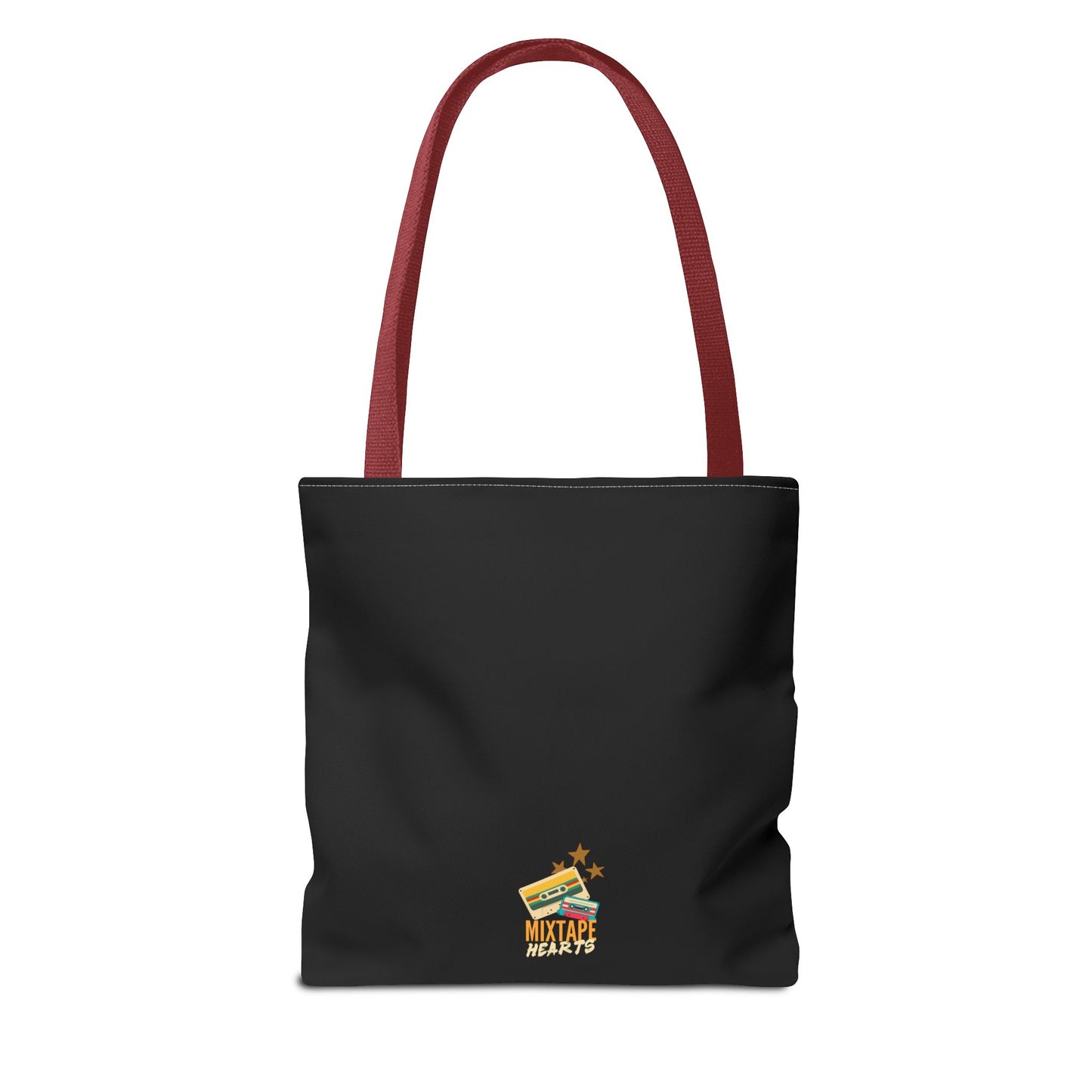 Raised on Boybands & Burnt CDs Tote Bag – Nostalgic Music Tote, Cute Tote, Gift for Fangirls, Fan Merchandise, Artsy Bag, AOP Design - Mixtape Hearts