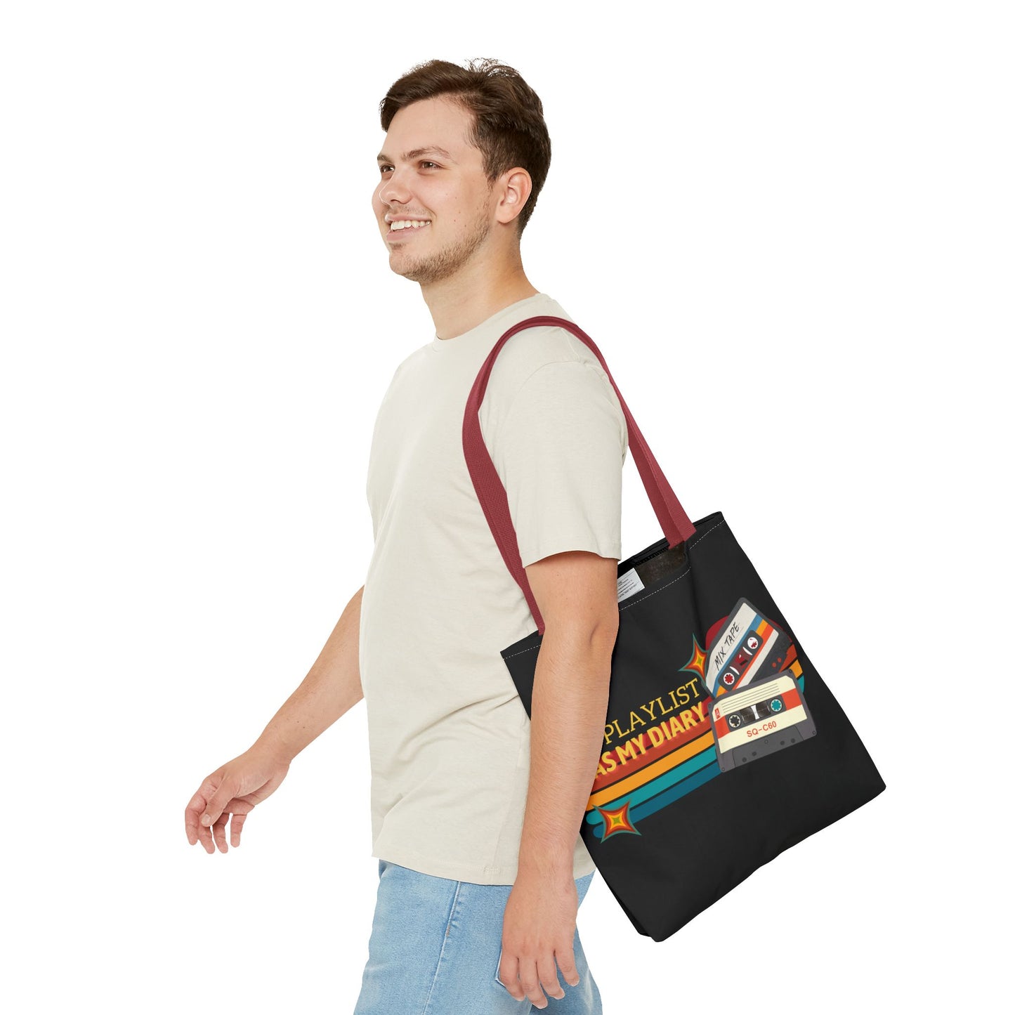 My Playlist Was My Diary – Emotional Era Tote Bag– Retro Music Tote – Pop Music Tote Bag – Nostalgic Music Tote