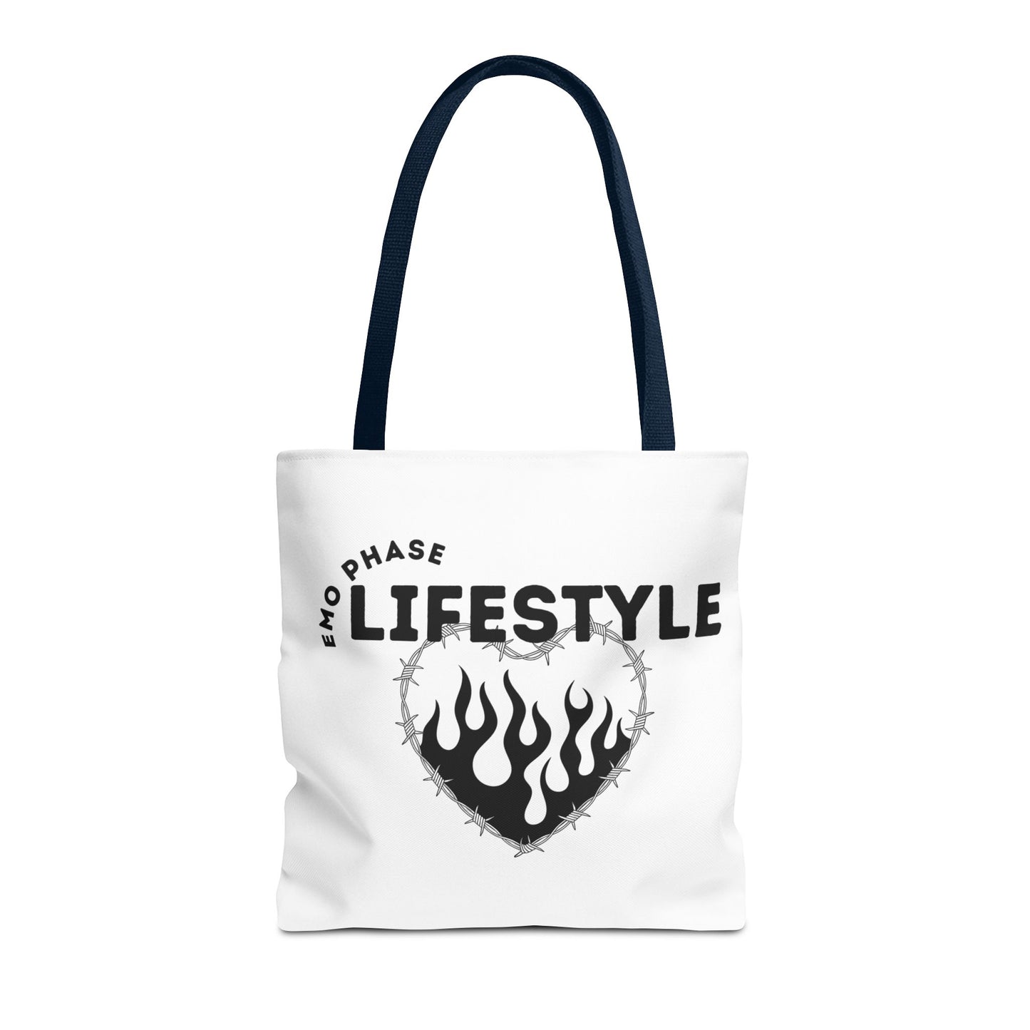 Emo Phase Lifestyle – Emotional Era Tote Bag - AOP, Fun and Stylish, Perfect for Music Lovers, Gift for Friends, Everyday Use, Beach Bag, Eco-Friendly - Mixtape Hearts