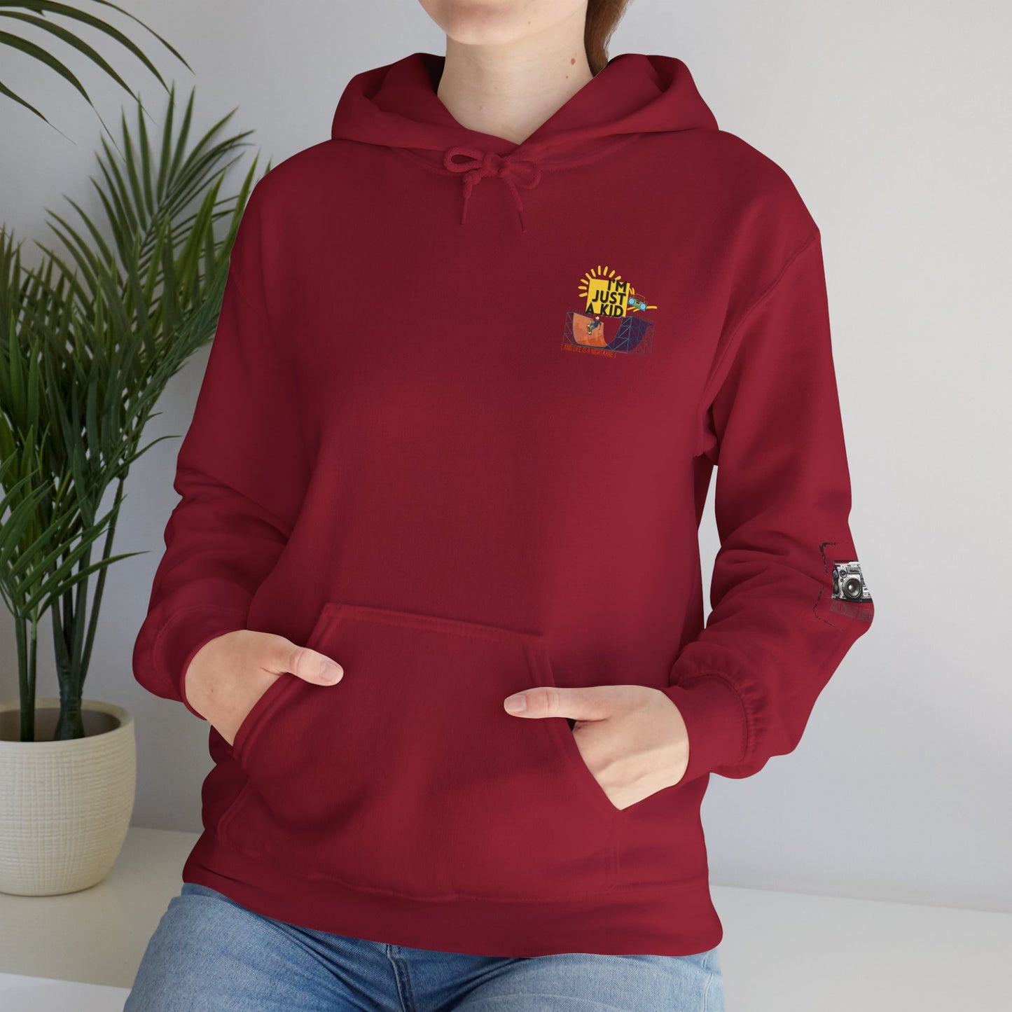 "I’m Just a Kid" Oversized Pop Punk Hoodie - Unisex Heavy Blend™ | Fun Graphic Sweatshirt, Youth Streetwear, Gifts for Boys & Girls, Birthday, Everyday Wear - Mixtape Hearts