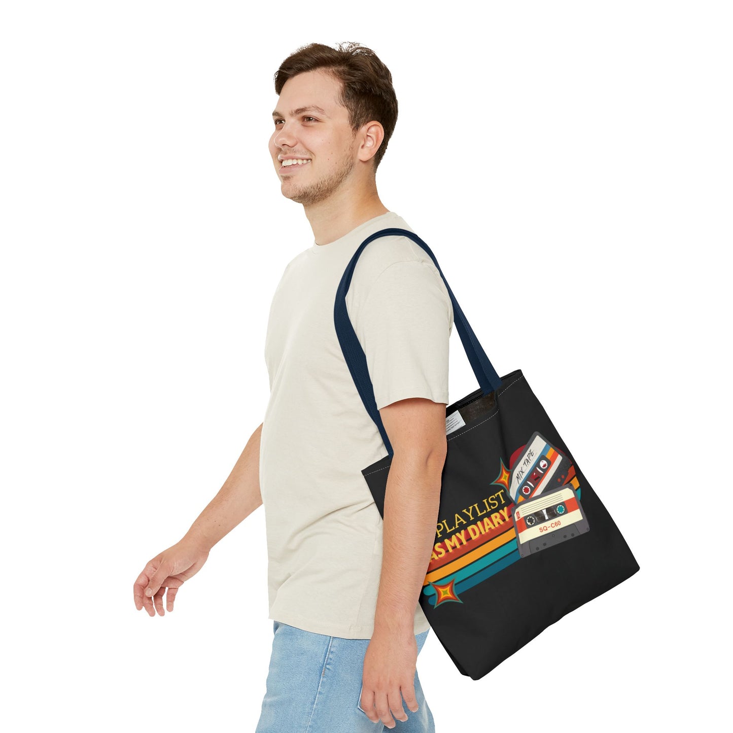 My Playlist Was My Diary – Emotional Era Tote Bag– Retro Music Tote – Pop Music Tote Bag – Nostalgic Music Tote