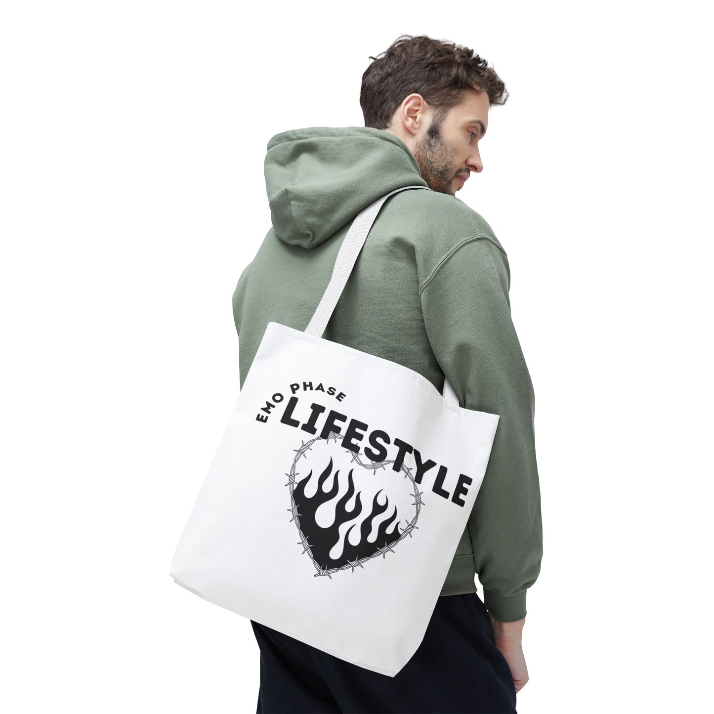 Emo Phase Lifestyle – Emotional Era Tote Bag - AOP, Fun and Stylish, Perfect for Music Lovers, Gift for Friends, Everyday Use, Beach Bag, Eco-Friendly - Mixtape Hearts