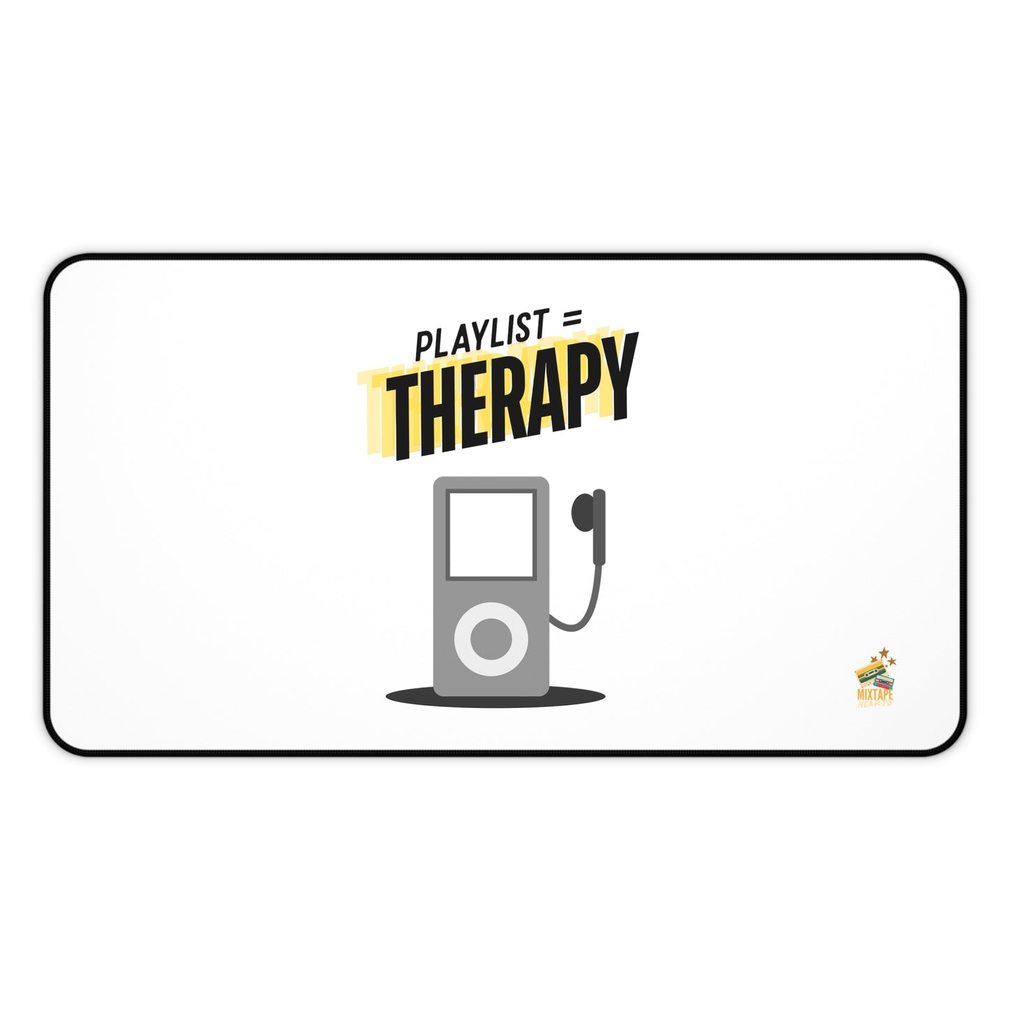 Playlist = Therapy – Desk Mat – Retro Vibes Desk Mat – Pop Music Desk Mat - Perfect for Home Office, Gamer Setup, School, Gift for Fans, Music Lovers, Birthday