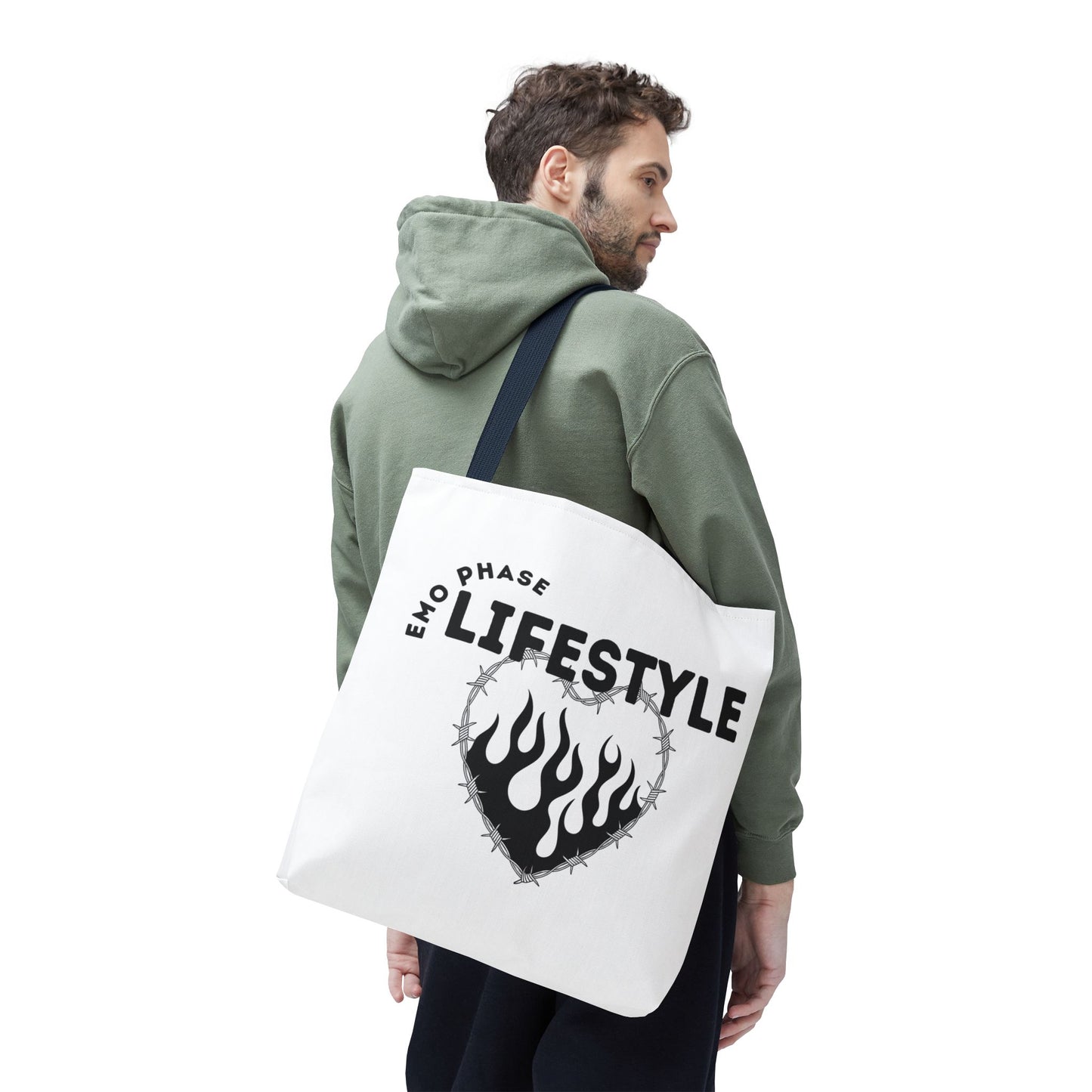 Emo Phase Lifestyle – Emotional Era Tote Bag - AOP, Fun and Stylish, Perfect for Music Lovers, Gift for Friends, Everyday Use, Beach Bag, Eco-Friendly - Mixtape Hearts
