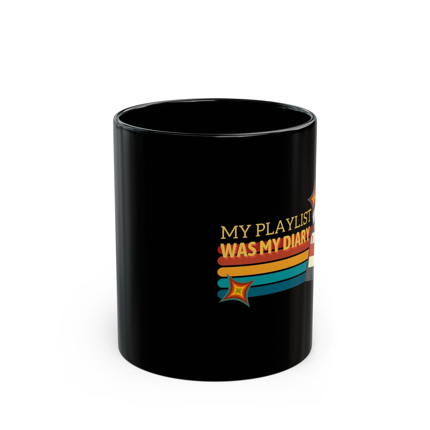 My Playlist Was My Diary – Retro Music Lover Mug- Perfect Gift for Music Lovers, Coffee Enthusiasts, Rock Music Fans, Birthday, Valentine's Day, Home Office Decor - Mixtape Hearts