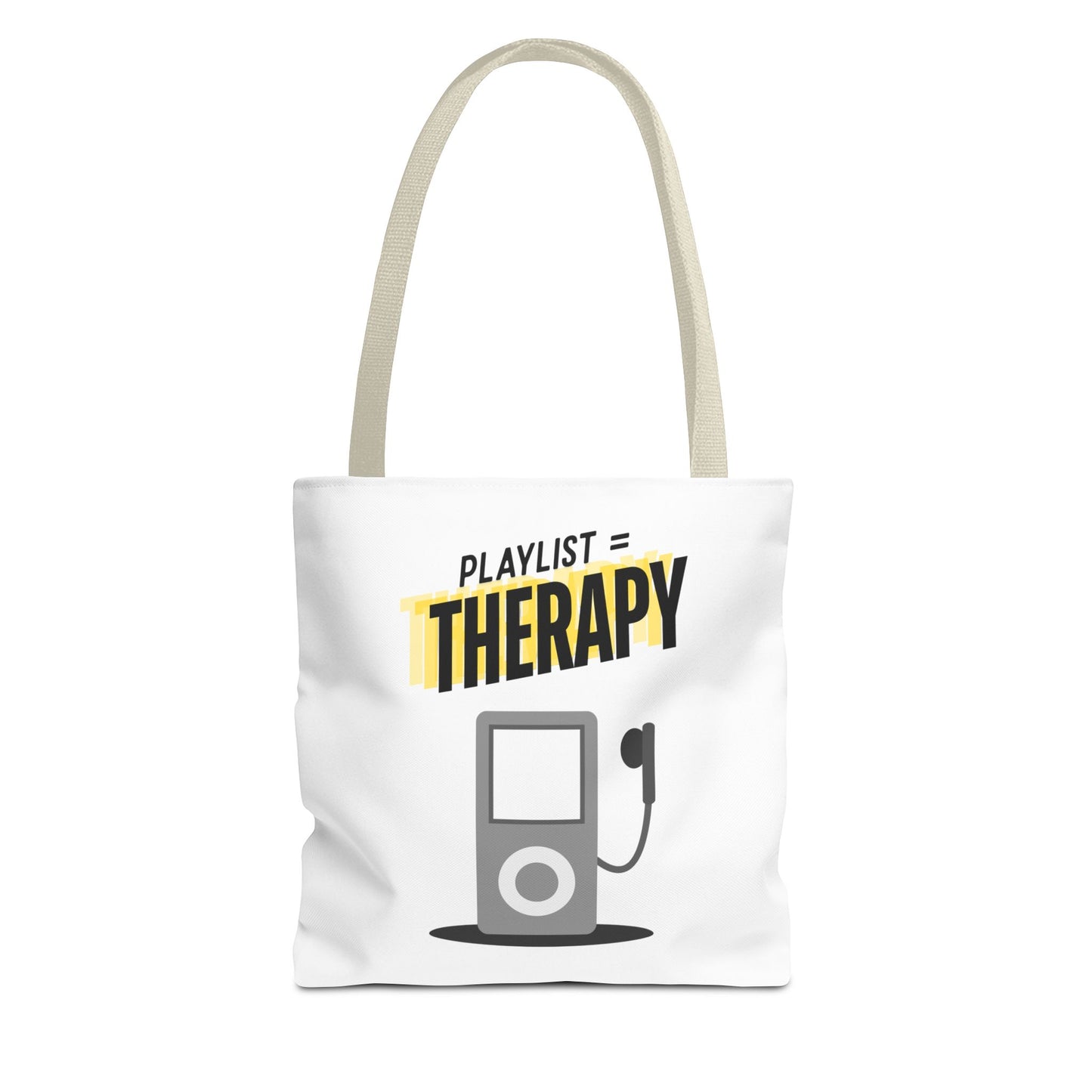 Playlist = Therapy Tote Bag – Nostalgic Music Tote, Cute Tote, Gift for Fangirls, Fan Merchandise, Artsy Bag, AOP Design - Mixtape Hearts