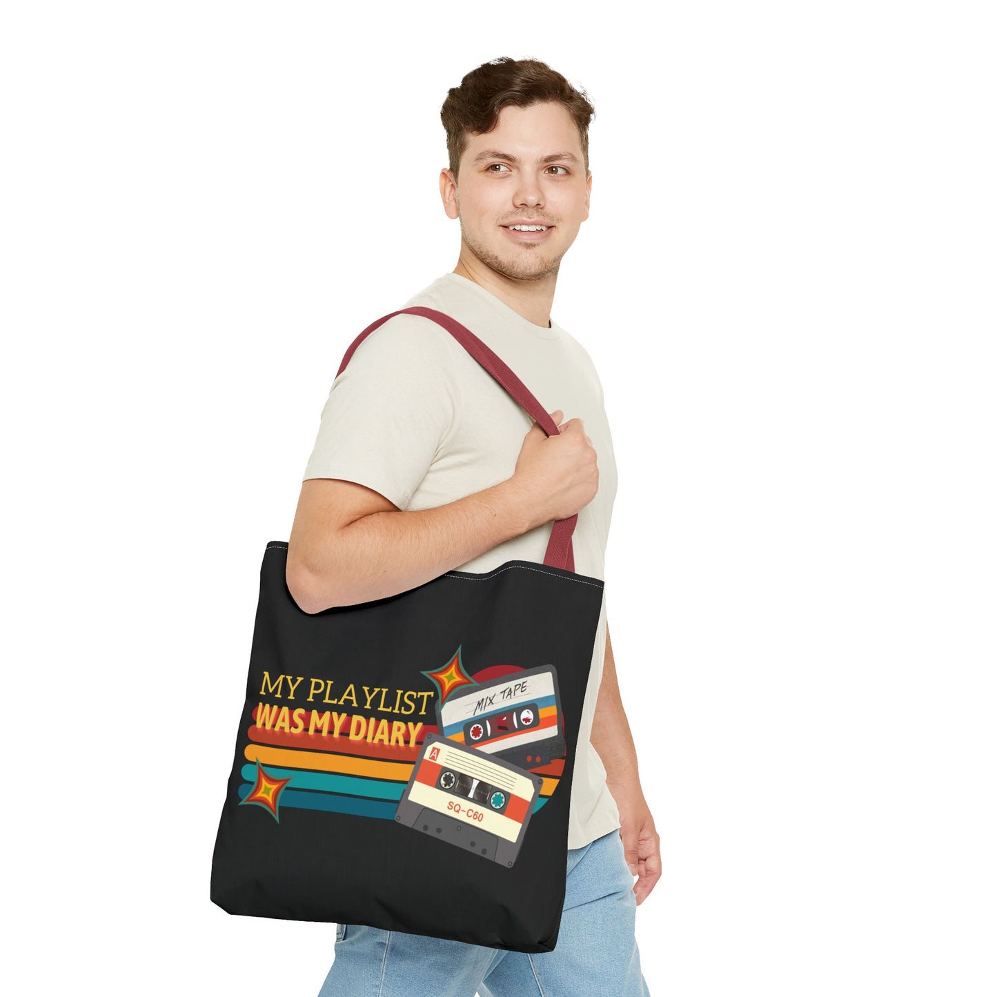 My Playlist Was My Diary – Emotional Era Tote Bag– Retro Music Tote – Pop Music Tote Bag – Nostalgic Music Tote