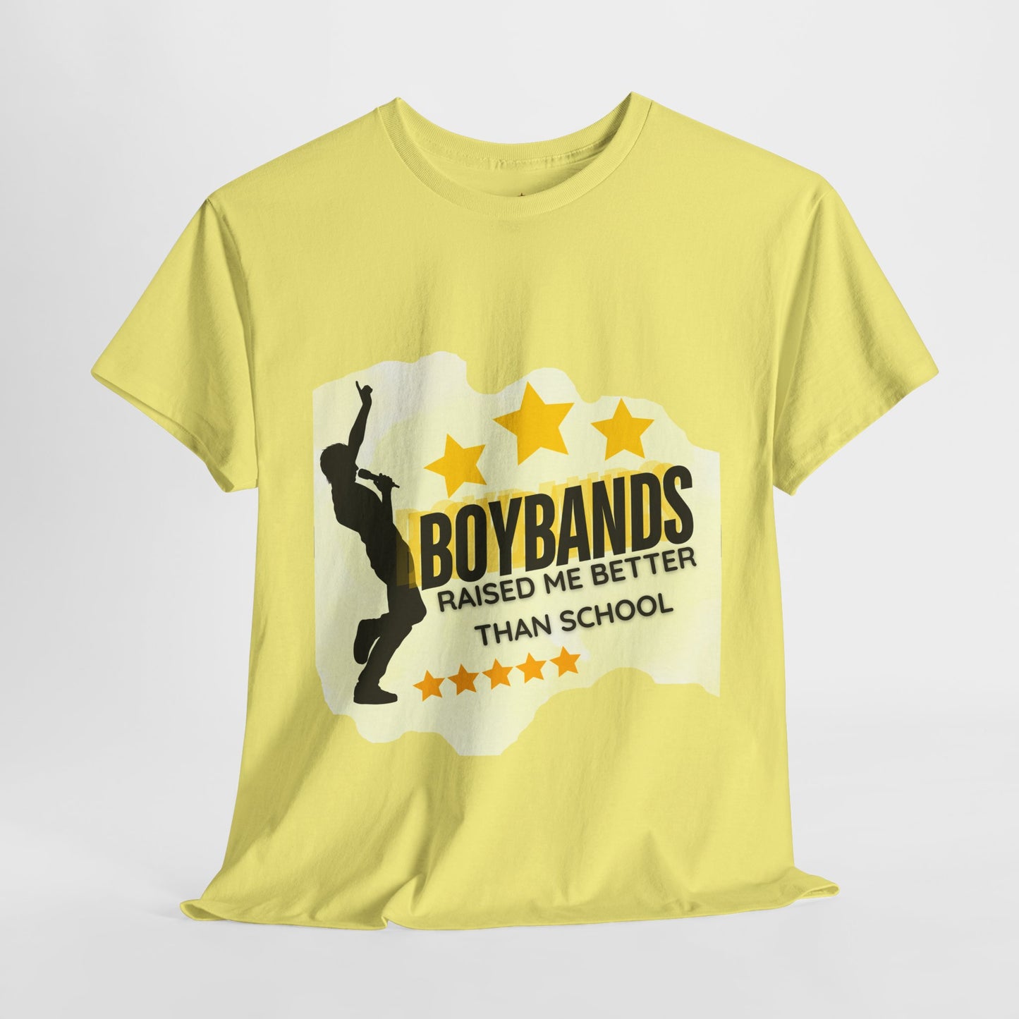 Boybands Raised Me Better Than School – Retro Fan Tee – Retro Pop Music Tee, Casual Tee, Graphic T-Shirt, Gift for Fans, Summer Wear, Everyday Comfort - Mixtape Hearts