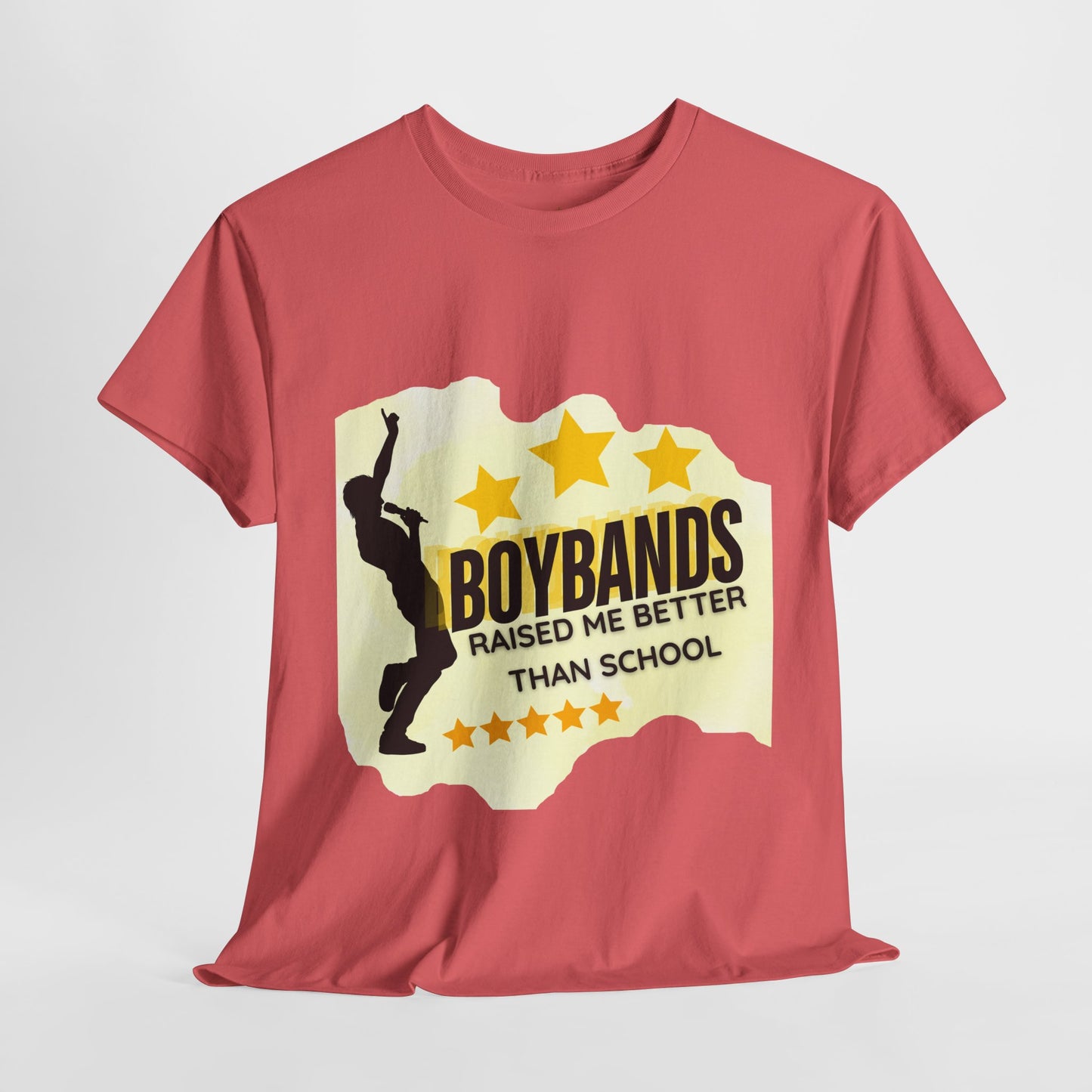 Boybands Raised Me Better Than School – Retro Fan Tee – Retro Pop Music Tee, Casual Tee, Graphic T-Shirt, Gift for Fans, Summer Wear, Everyday Comfort - Mixtape Hearts