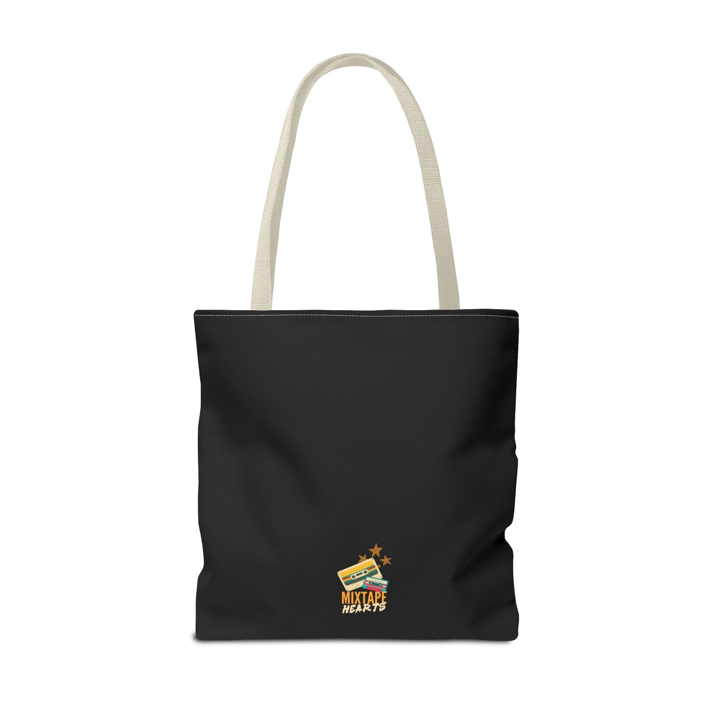 Raised on Boybands & Burnt CDs Tote Bag – Nostalgic Music Tote, Cute Tote, Gift for Fangirls, Fan Merchandise, Artsy Bag, AOP Design - Mixtape Hearts