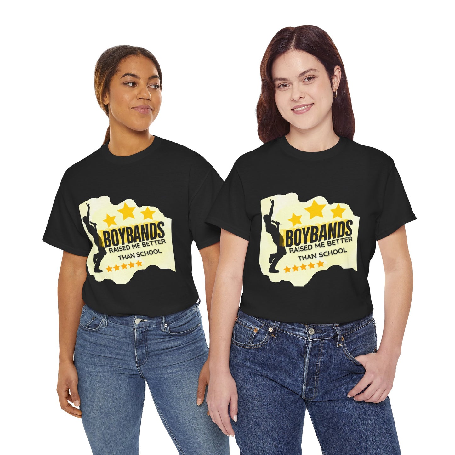 Boybands Raised Me Better Than School – Retro Fan Tee – Retro Pop Music Tee, Casual Tee, Graphic T-Shirt, Gift for Fans, Summer Wear, Everyday Comfort - Mixtape Hearts
