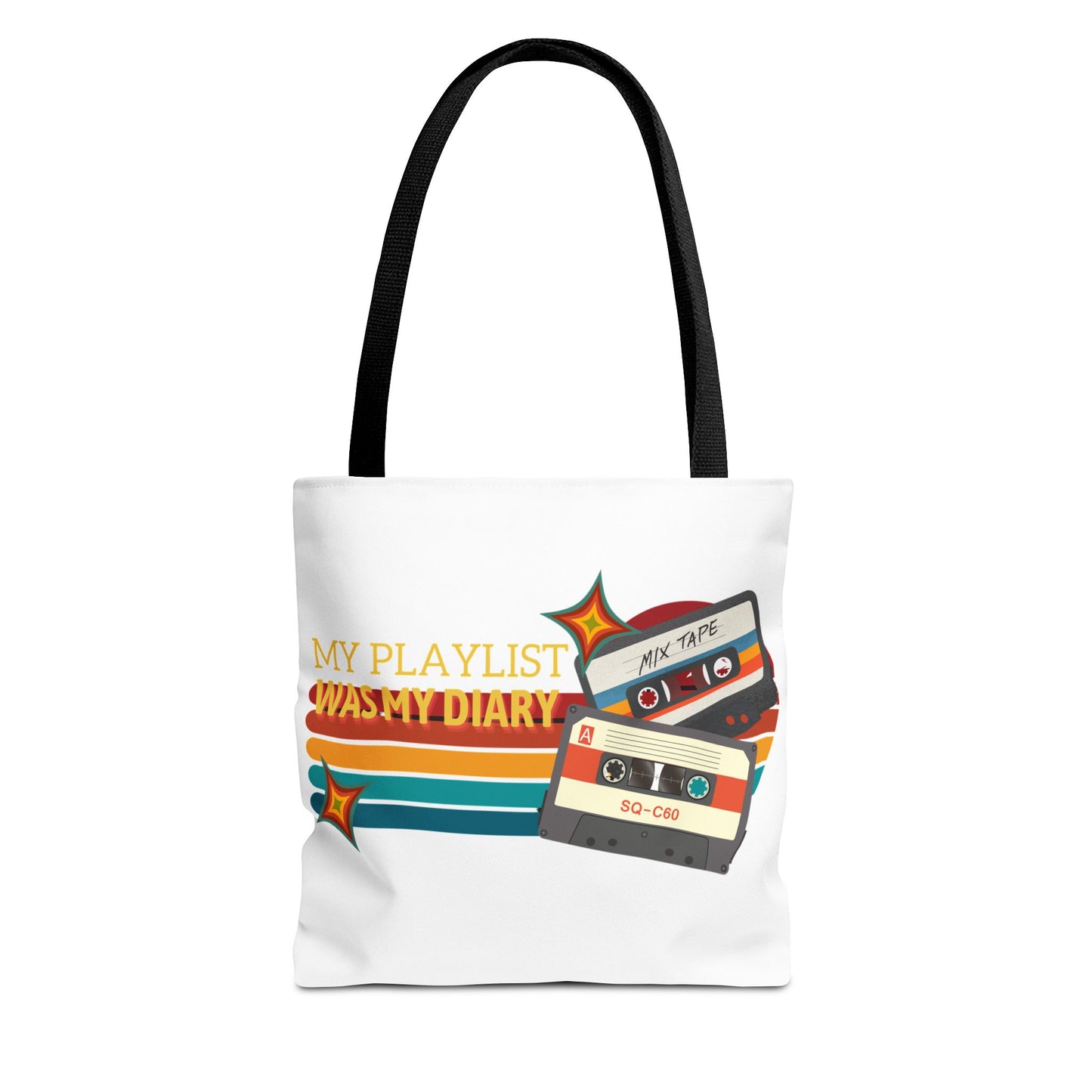 My Playlist Was My Diary – Emotional Era Tote Bag - AOP, Fun and Stylish, Perfect for Music Lovers, Gift for Friends, Everyday Use, Beach Bag, Eco-Friendly - Mixtape Hearts