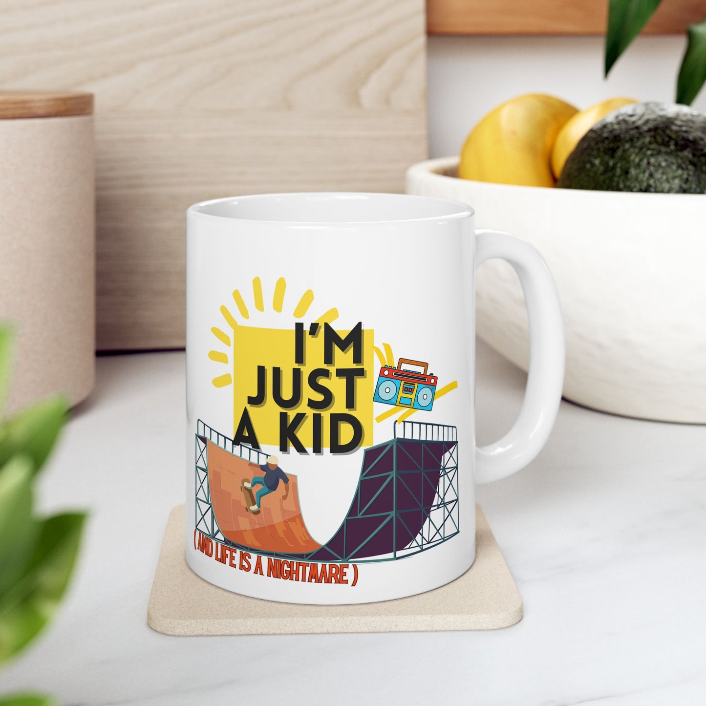 “I’m Just a Kid” Cry-While-Sipping Mug | Fun Coffee Cup for Outdoor Lovers, Perfect for Camping, Birthdays, Gifts, and Summer Fun - Mixtape Hearts