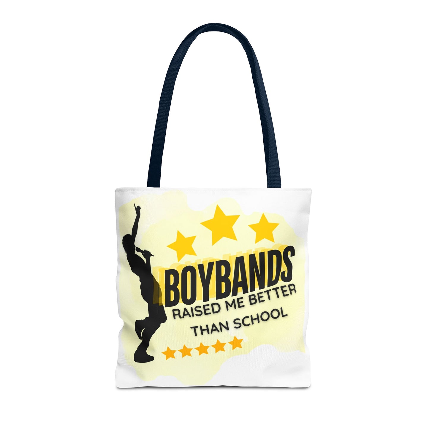 Boybands Raised Me Better Than School – Retro Music Tote, Nostalgic Music Tote, Cute Tote, Gift for Fangirls, Fan Merchandise, Artsy Bag, AOP Design - Mixtape Hearts