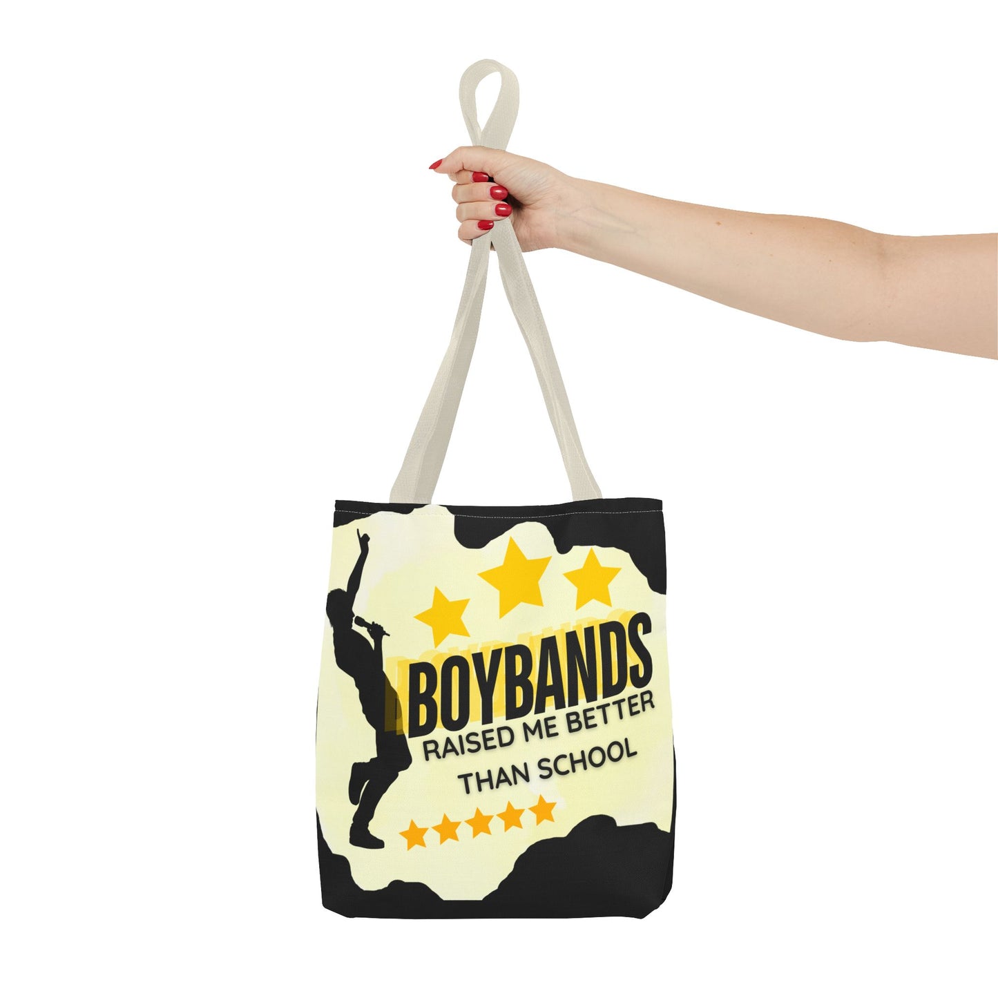 Boybands Raised Me Better Than School – Retro Music Tote – Pop Music Tote Bag – Nostalgic Music Tote - Mixtape Hearts