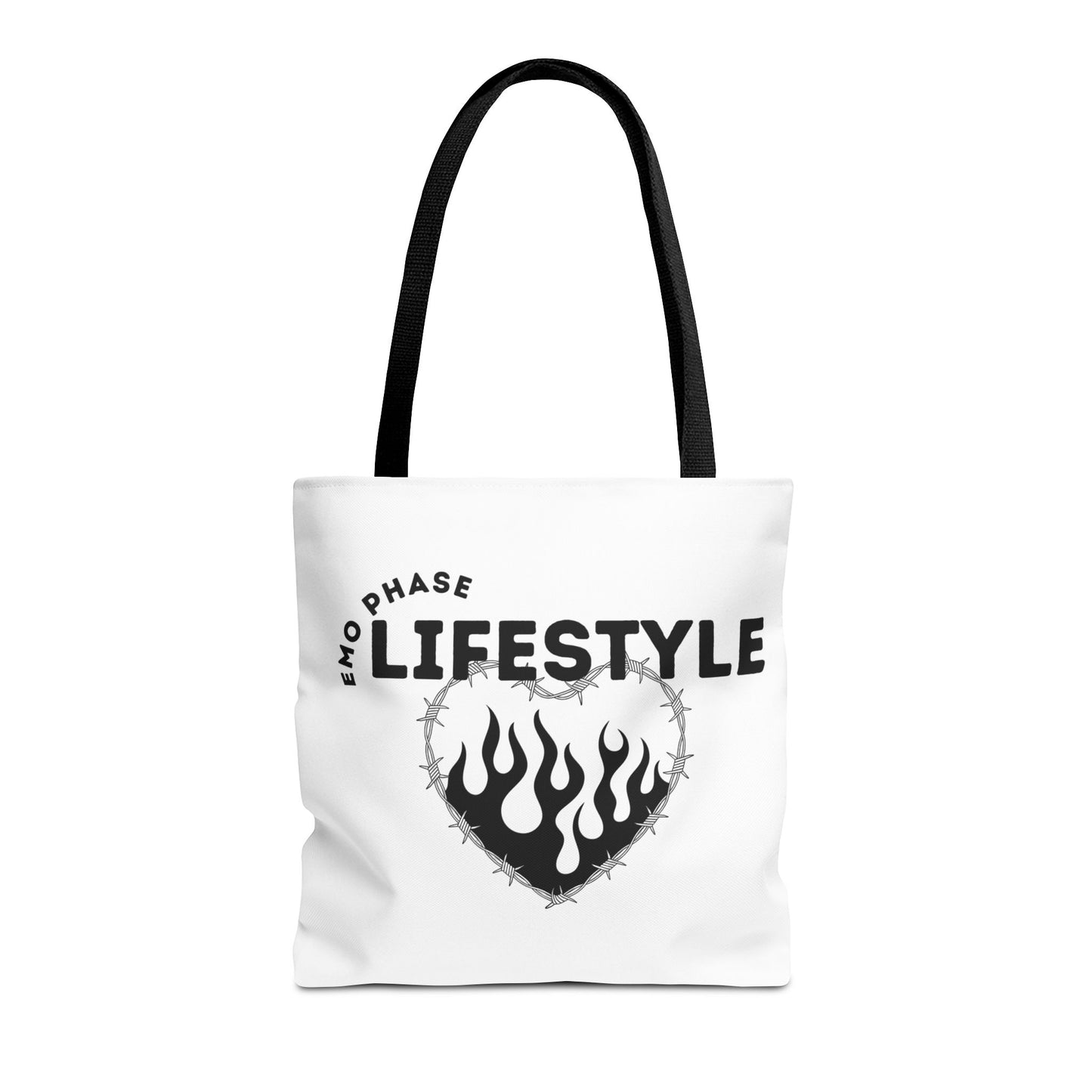 Emo Phase Lifestyle – Emotional Era Tote Bag - AOP, Fun and Stylish, Perfect for Music Lovers, Gift for Friends, Everyday Use, Beach Bag, Eco-Friendly - Mixtape Hearts