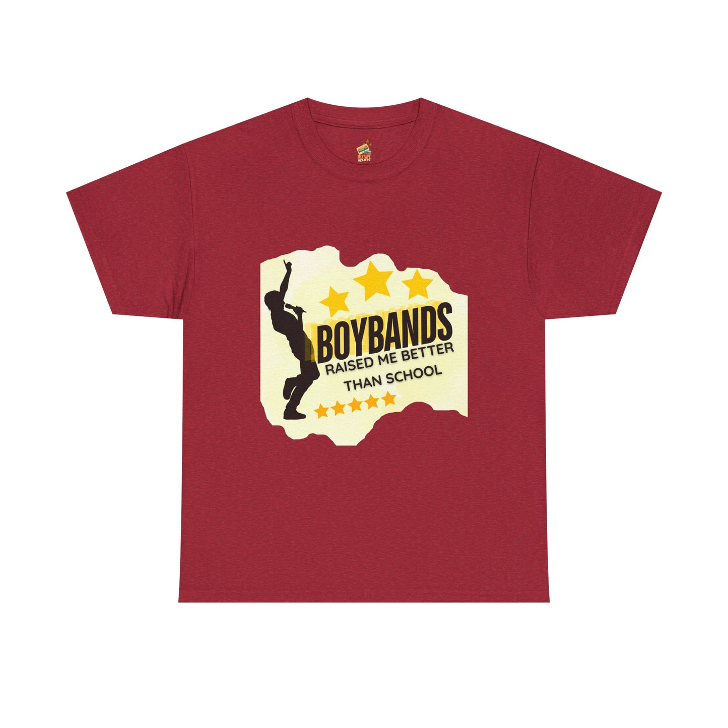 Boybands Raised Me Better Than School – Retro Fan Tee – Retro Pop Music Tee, Casual Tee, Graphic T-Shirt, Gift for Fans, Summer Wear, Everyday Comfort - Mixtape Hearts