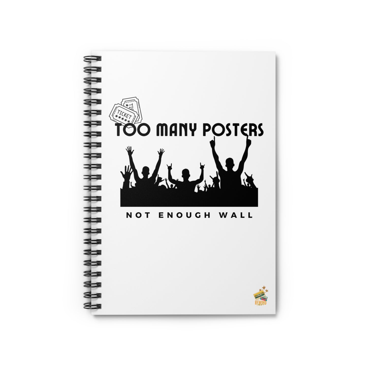Copy of Too Many Posters, Not Enough Wall – Fangirl Journal – Retro Vibes Notebook - Vintage Music Lover, Journal, Notepad, Gift for Students, Cute Office Supplies, Retro Design - Mixtape Hearts