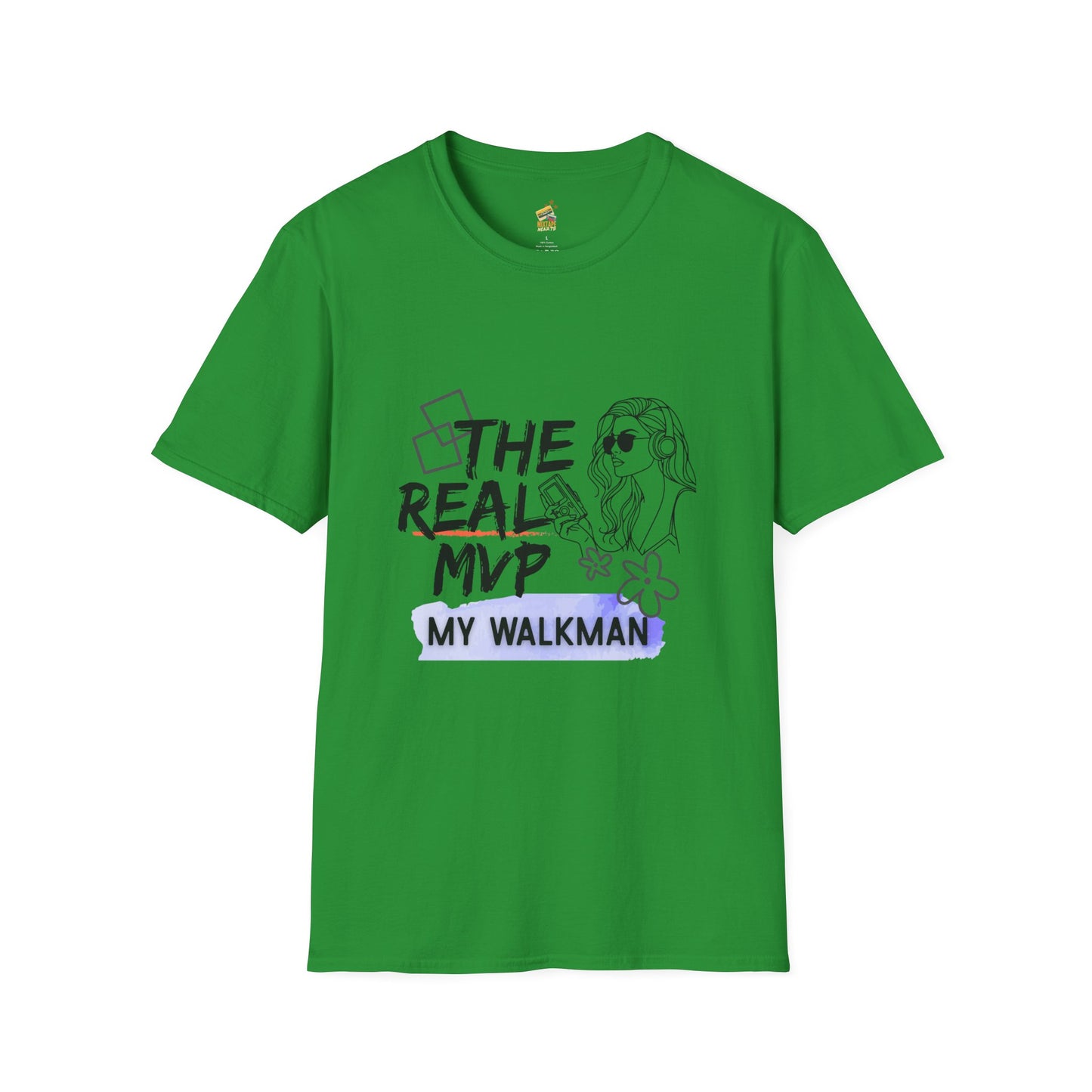 The Real MVP: My Walkman – 90s Nostalgia Unisex Tee| Gift for Walkman Fans, Vintage Style Tee, Casual Wear, Concert Outfit, Unisex Apparel - Mixtape Hearts