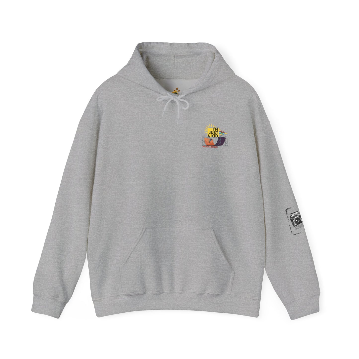 "I’m Just a Kid" Oversized Pop Punk Hoodie - Unisex Heavy Blend™ | Fun Graphic Sweatshirt, Youth Streetwear, Gifts for Boys & Girls, Birthday, Everyday Wear - Mixtape Hearts