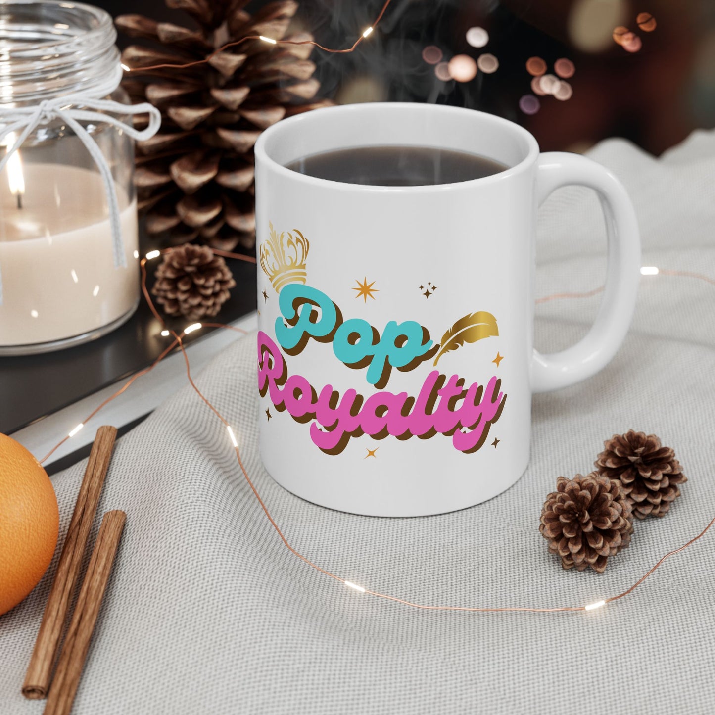 Pop Royalty – Ceramic Mug, Fun Coffee Cup for Outdoor Lovers, Perfect for Camping, Birthdays, Gifts, and Summer Fun - Mixtape Hearts