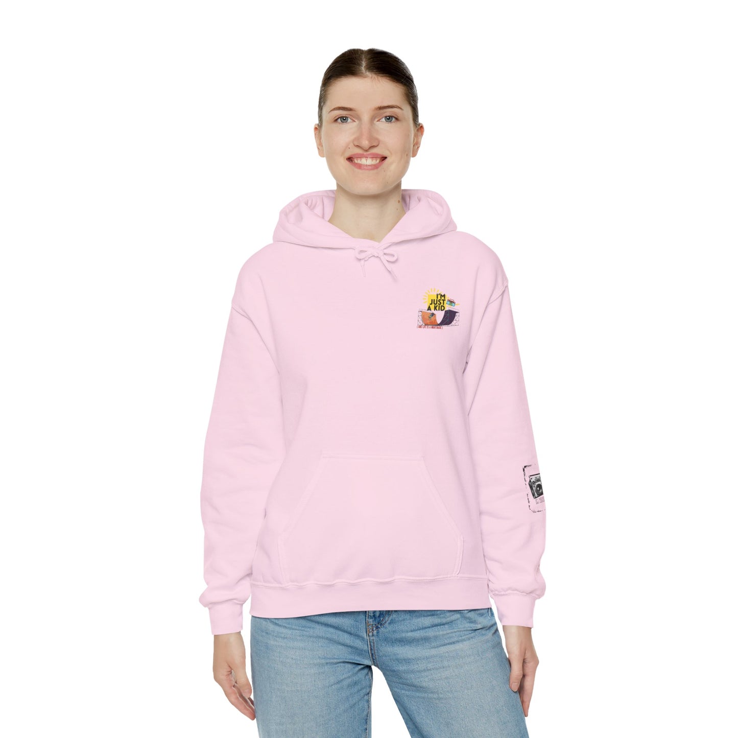 "I’m Just a Kid" Oversized Pop Punk Hoodie - Unisex Heavy Blend™ | Fun Graphic Sweatshirt, Youth Streetwear, Gifts for Boys & Girls, Birthday, Everyday Wear - Mixtape Hearts