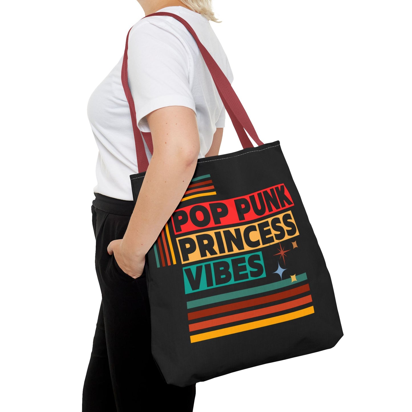 Pop Punk Princess Vibes – Loud & Cute Tote Bag – Emotional Era Tote Bag– Retro Music Tote – Pop Music Tote Bag – Nostalgic Music Tote - Mixtape Hearts