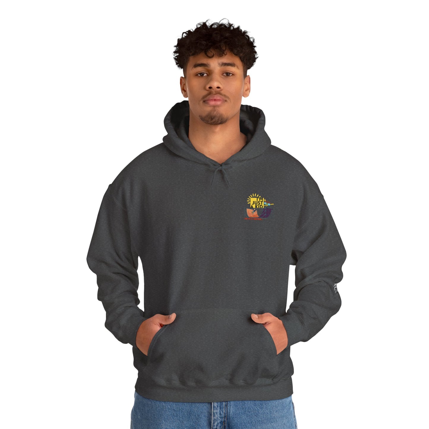 "I’m Just a Kid" Oversized Pop Punk Hoodie - Unisex Heavy Blend™ | Fun Graphic Sweatshirt, Youth Streetwear, Gifts for Boys & Girls, Birthday, Everyday Wear - Mixtape Hearts