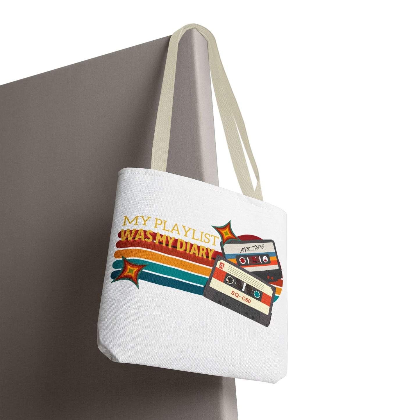 My Playlist Was My Diary – Emotional Era Tote Bag - AOP, Fun and Stylish, Perfect for Music Lovers, Gift for Friends, Everyday Use, Beach Bag, Eco-Friendly - Mixtape Hearts